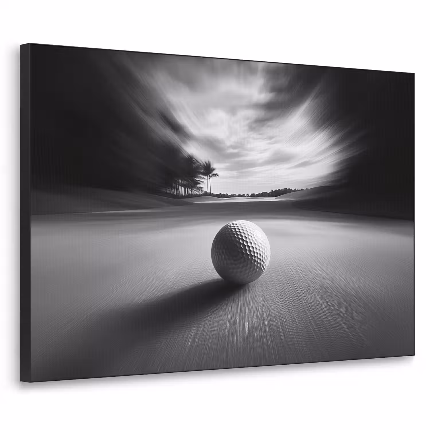 Golfbal - Wazig - Zwart Textielframe - compleet frame klein -3d