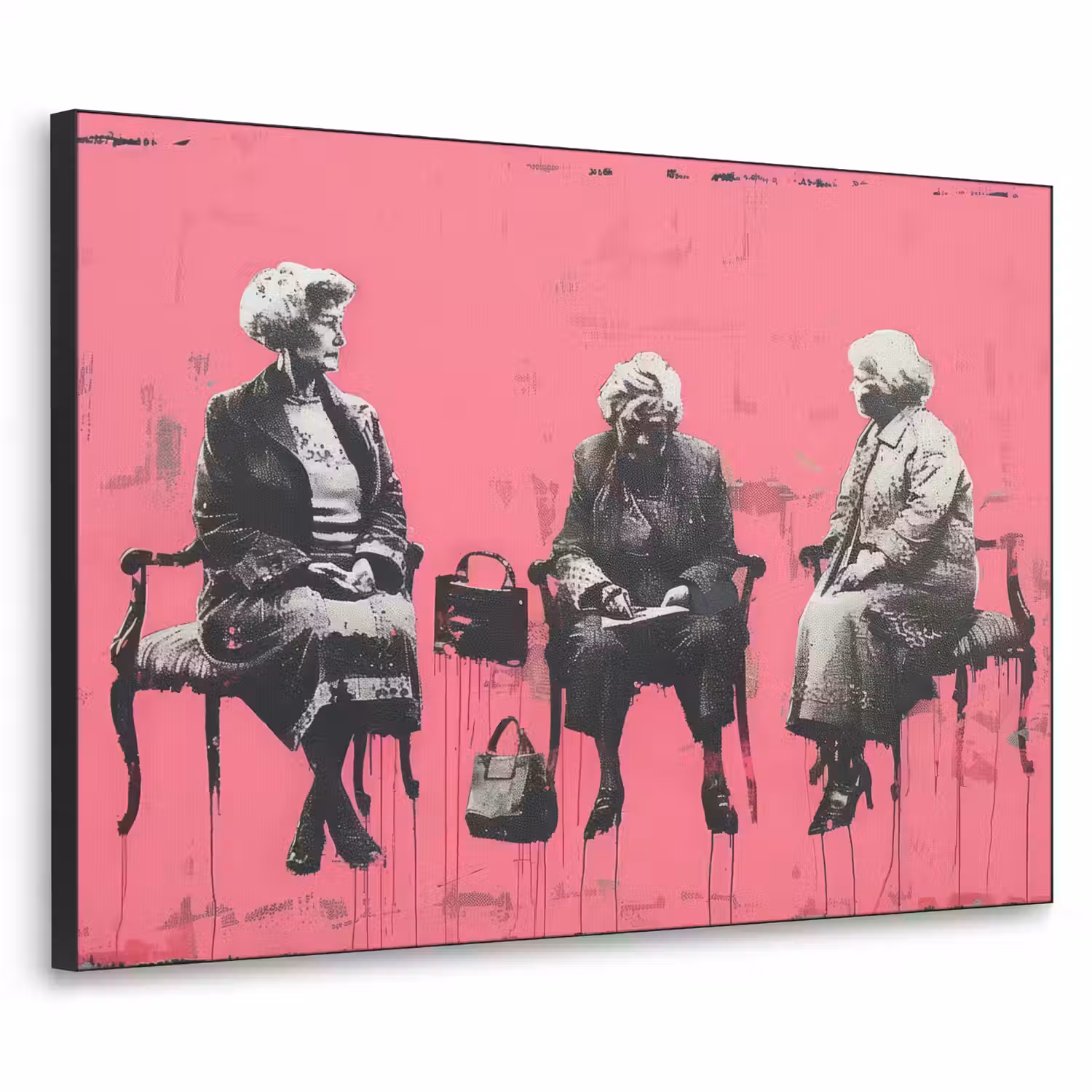Graffiti - Roze - Street art - Vrouwen Textielframe - compleet frame klein -3d