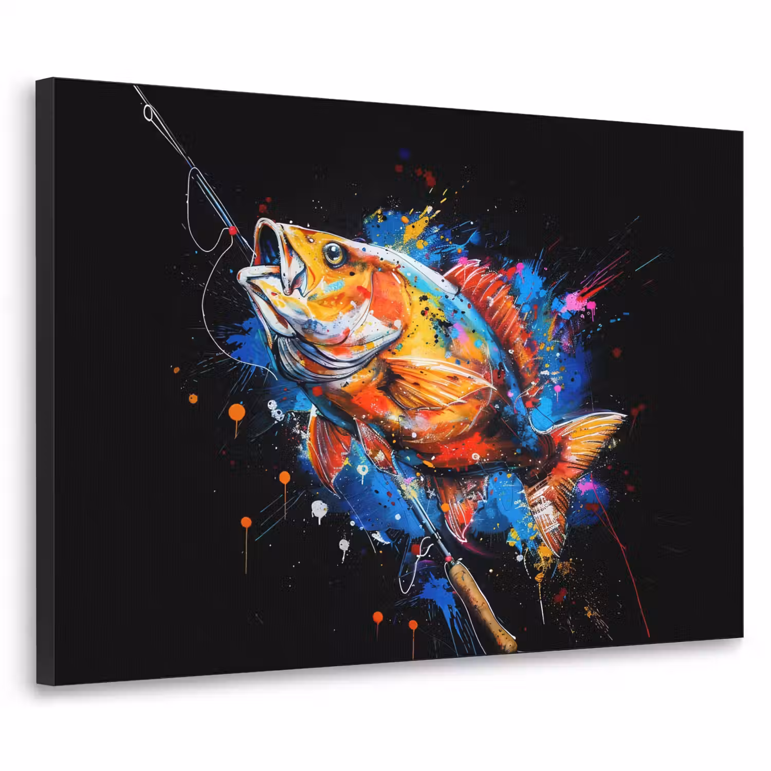 Graffiti - Sport - Vissen - Vis - Hengel Textielframe - compleet frame klein -3d