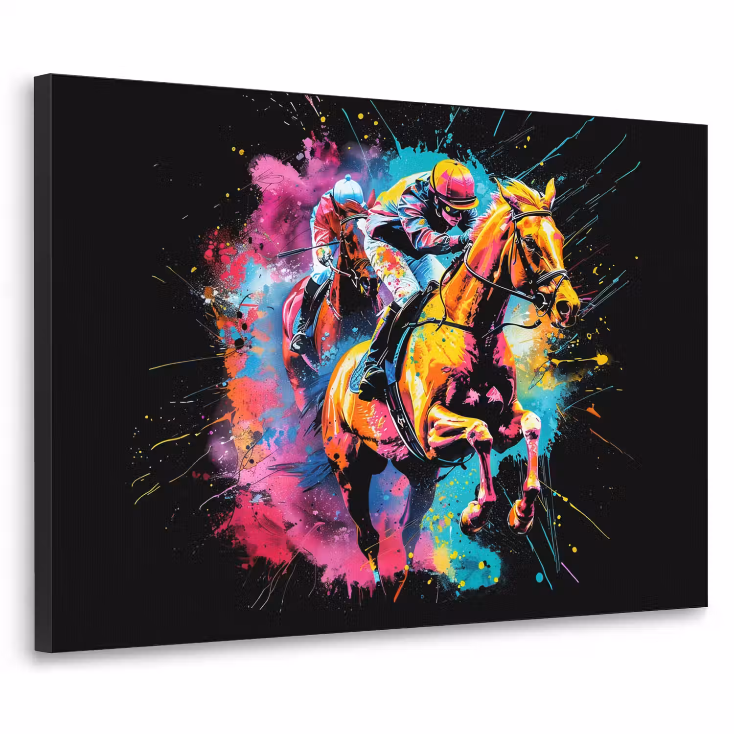 Graffiti - Sport - Paard rensport - Paardrijden Textielframe - compleet frame klein -3d