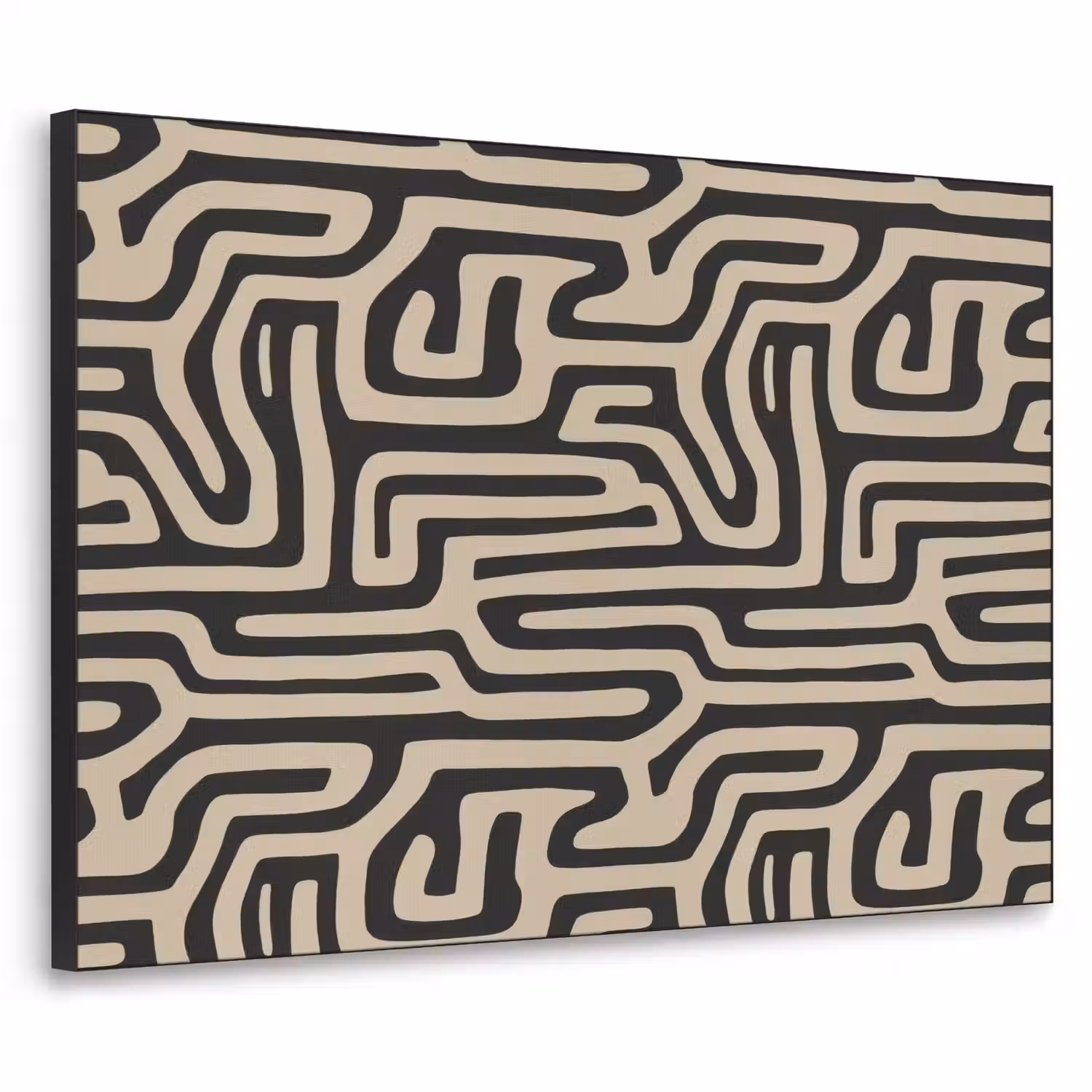 Grafisch - Lijnen - Zwart Textielframe zwart klein 947 -3d