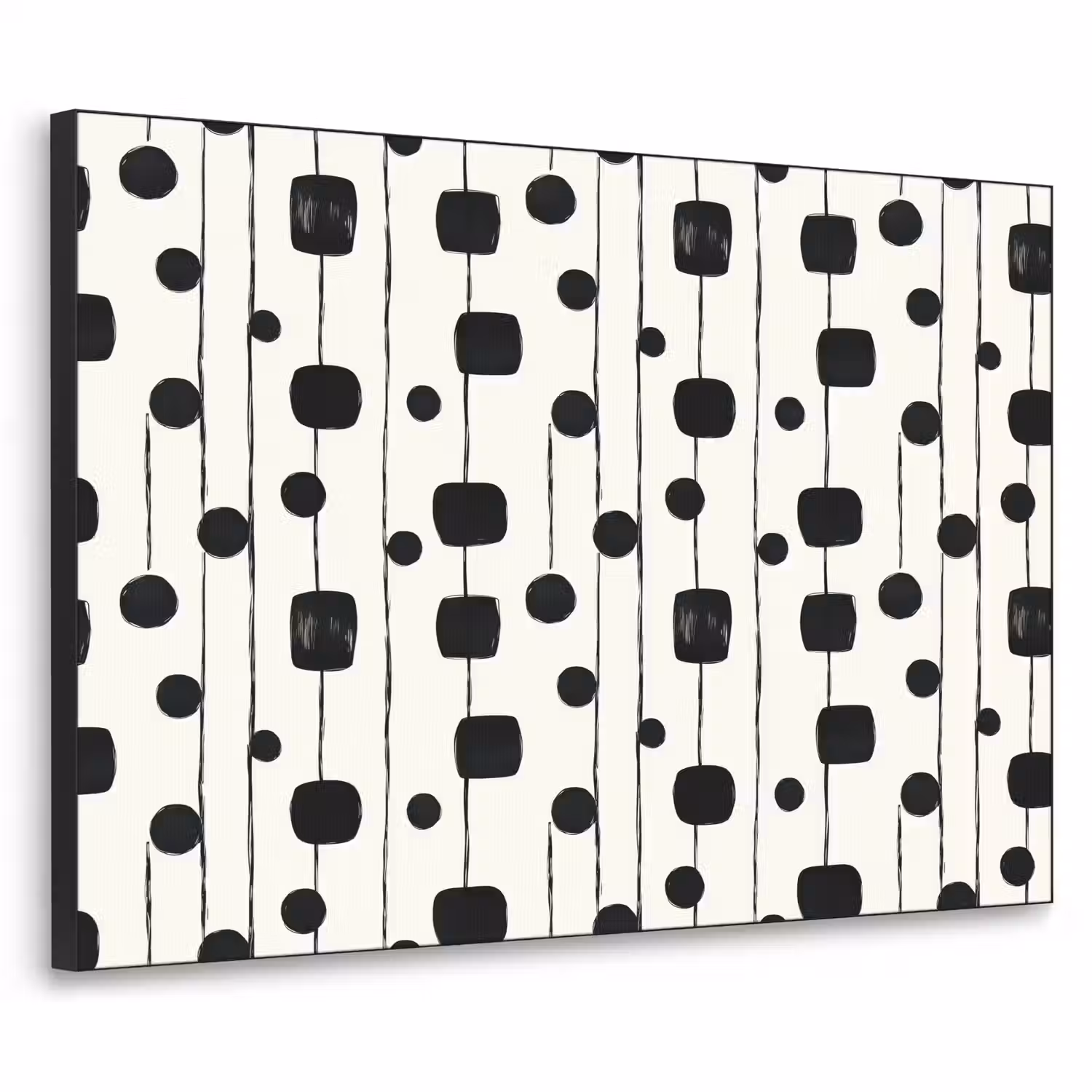 Grafisch - Modern - Zwart Textielframe zwart klein 947 -3d