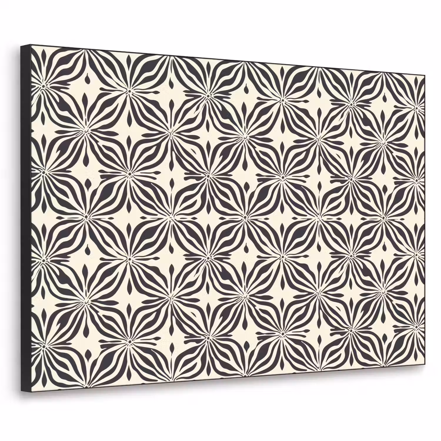Grafisch - Patroon - Zwart Textielframe zwart klein 947 -3d