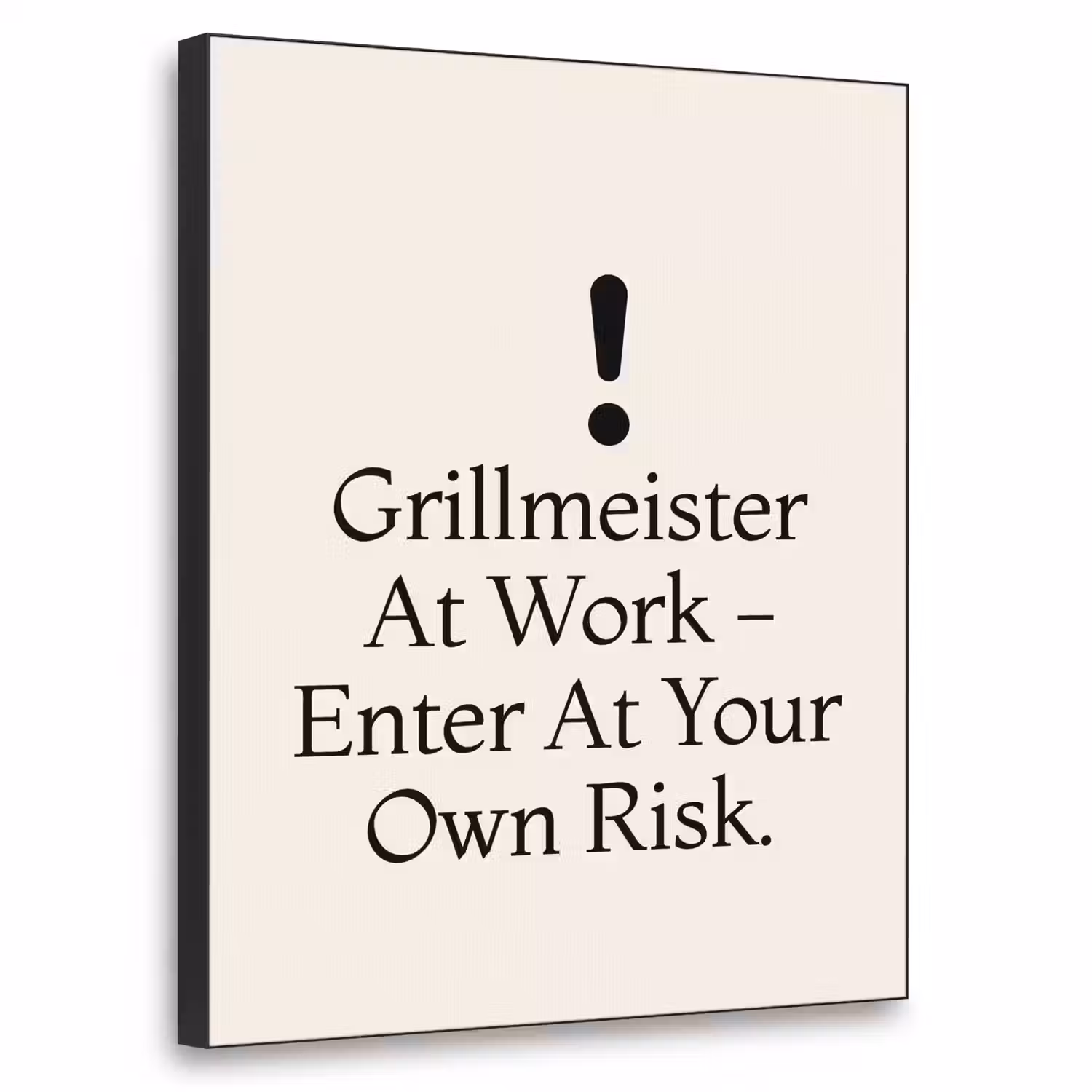 Grill - Uitroepteken - Zwart - Tekst Textielframe - compleet frame klein -3d