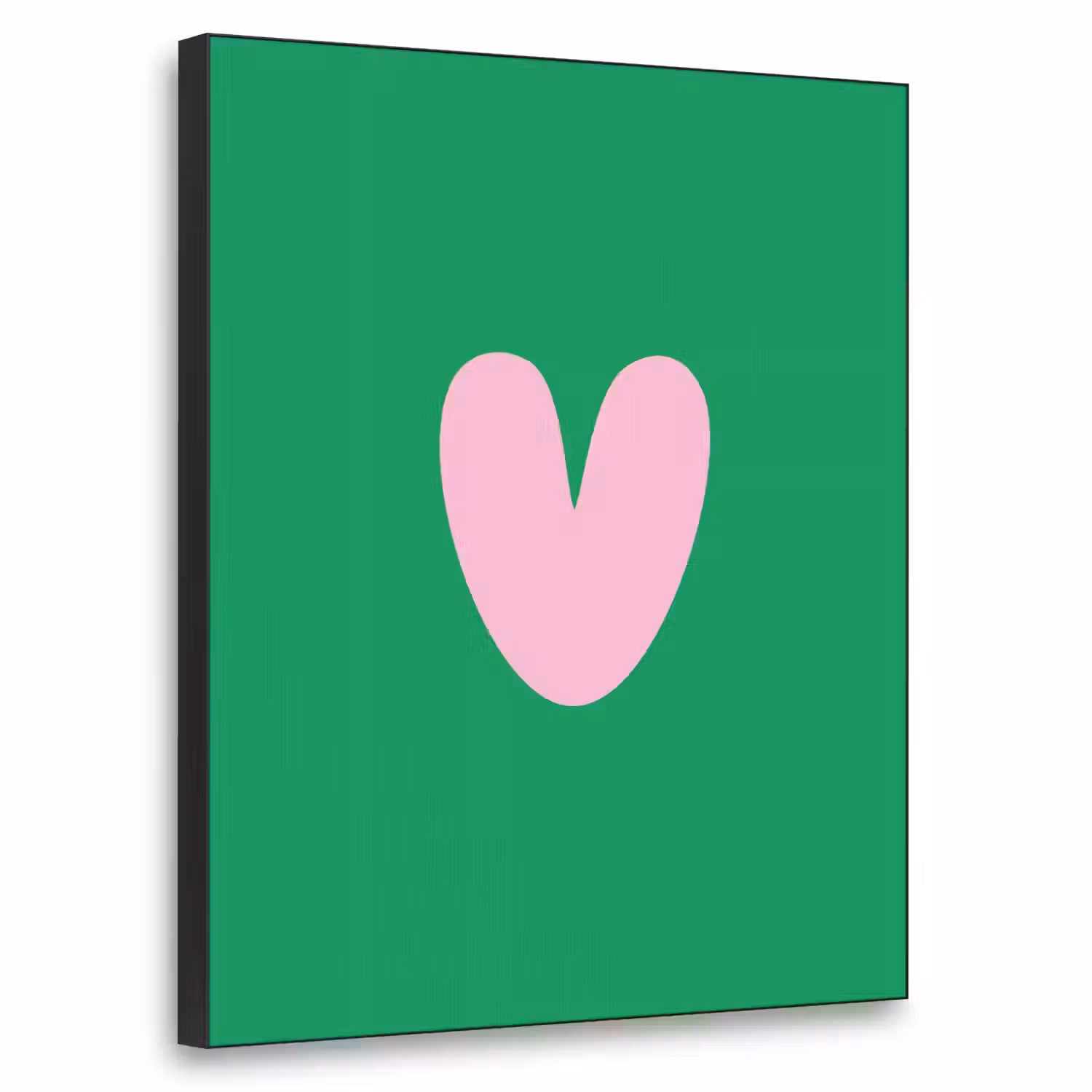 Groen - Hart - Minimalistisch - Valentijn Textielframe - compleet frame klein -3d