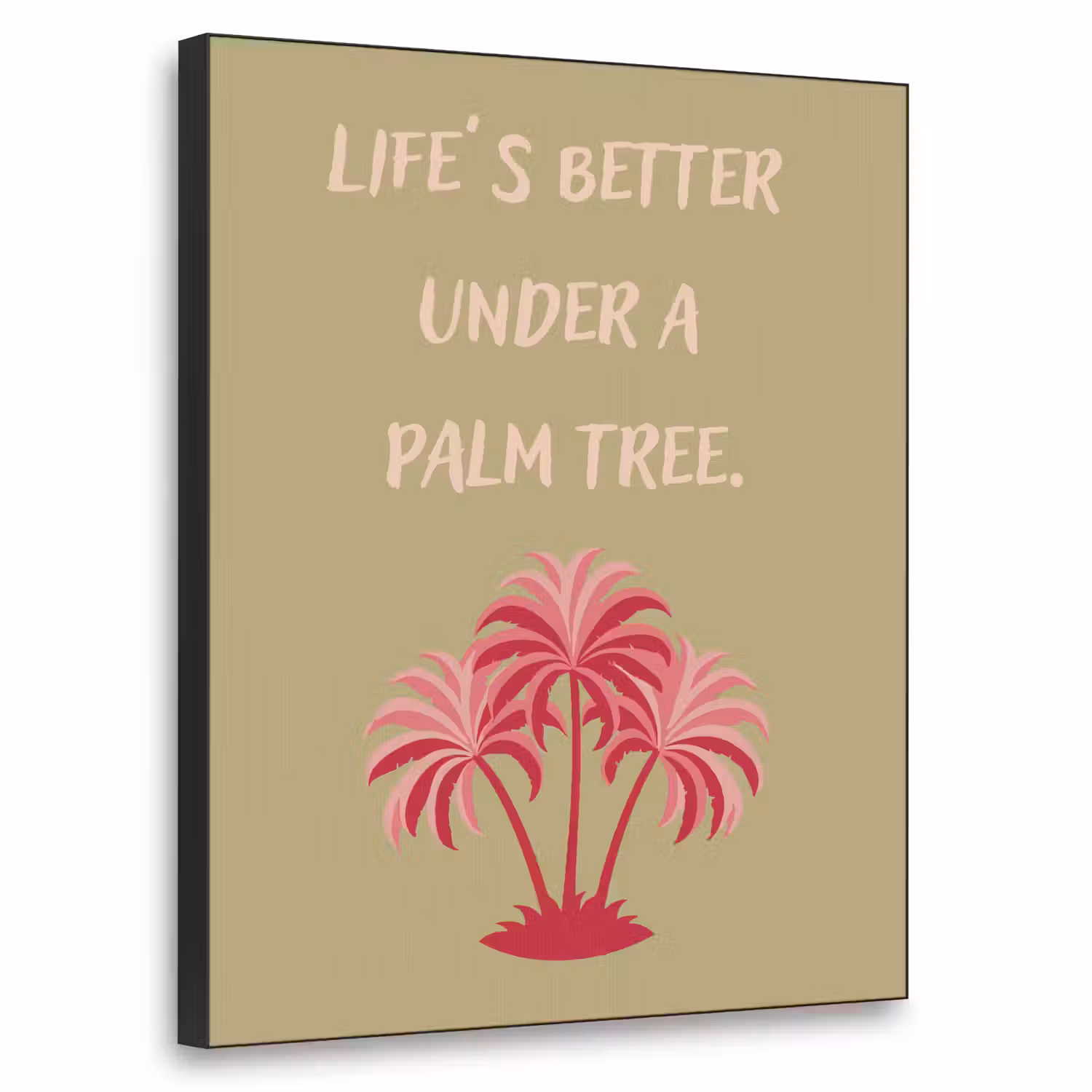Groen - Zomer - Quote - Palmboom Textielframe - compleet frame klein -3d