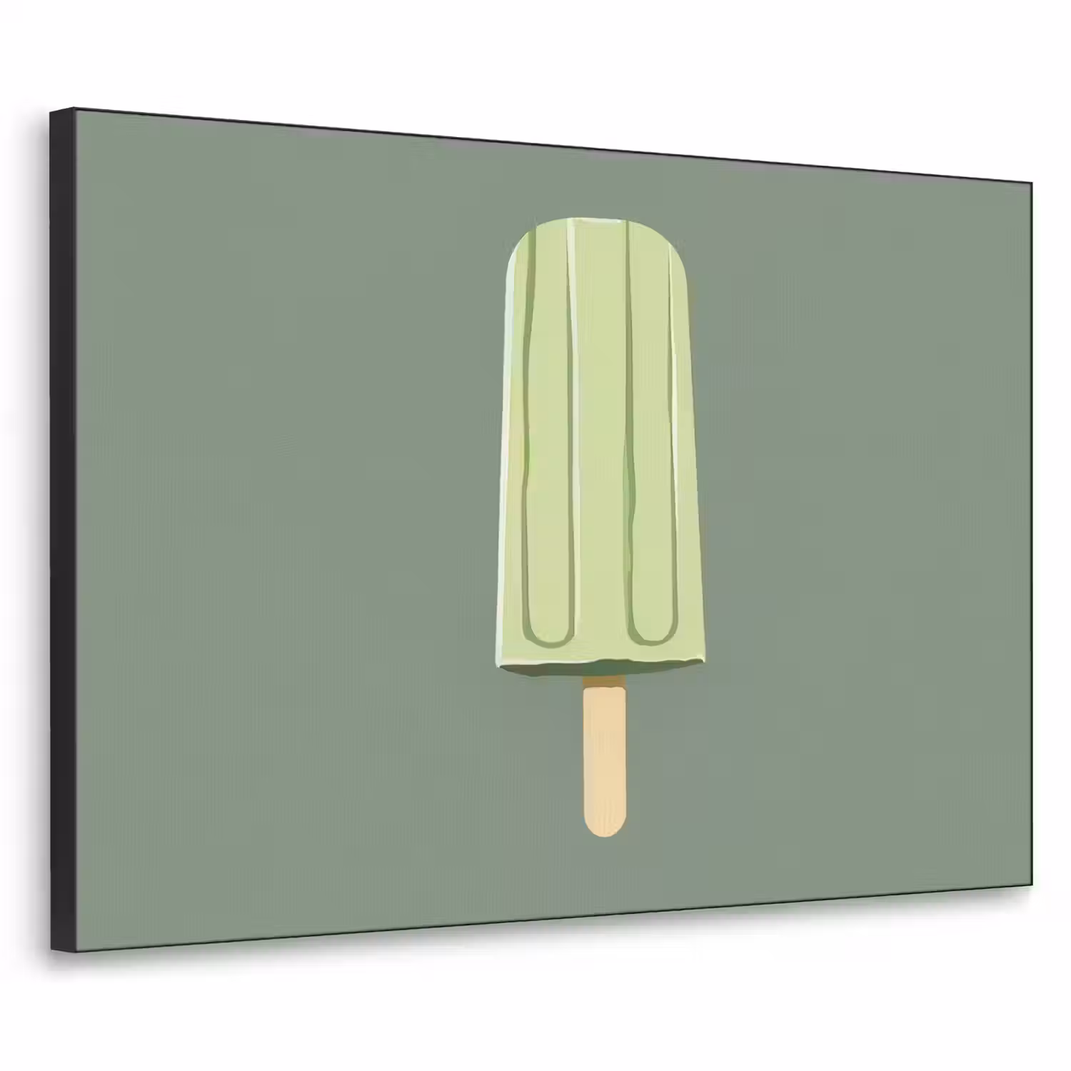 Groen - Waterijsje - Stokje - Illustratie Textielframe - compleet frame klein -3d