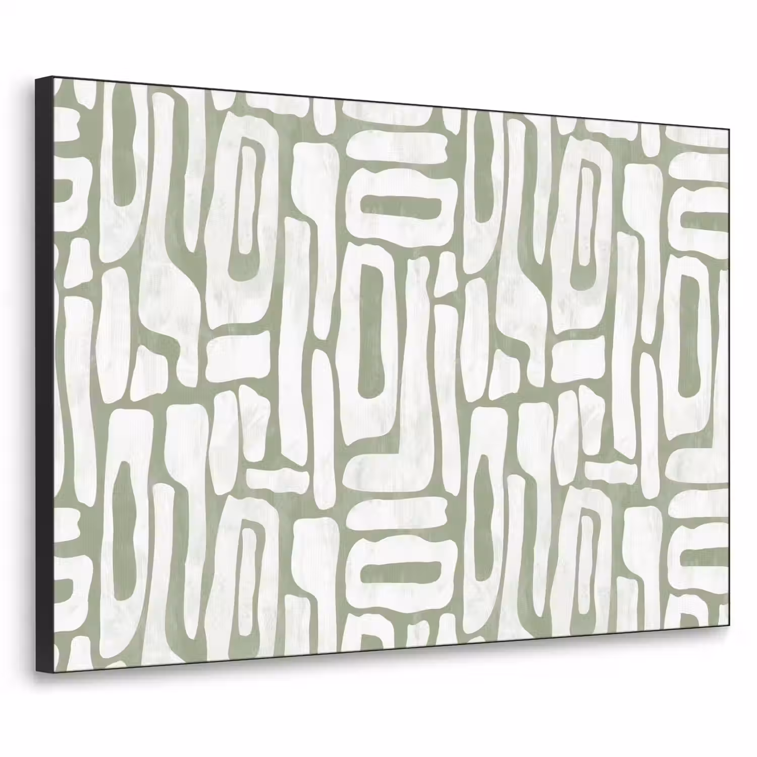 Groen - Wit - Kronkelen Textielframe - compleet frame klein 947 -3d