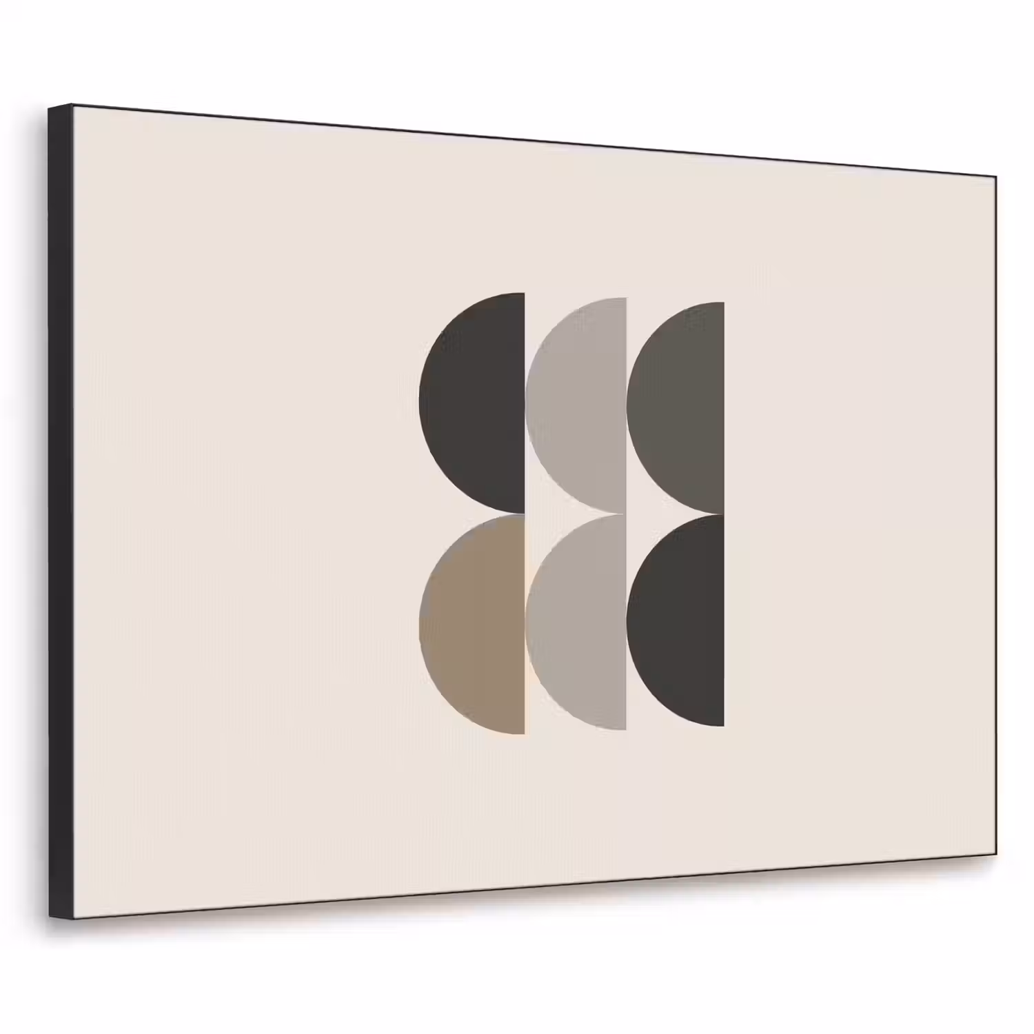 Halve cirkels - Aardetinten - Grafisch Textielframe - compleet frame klein -3d