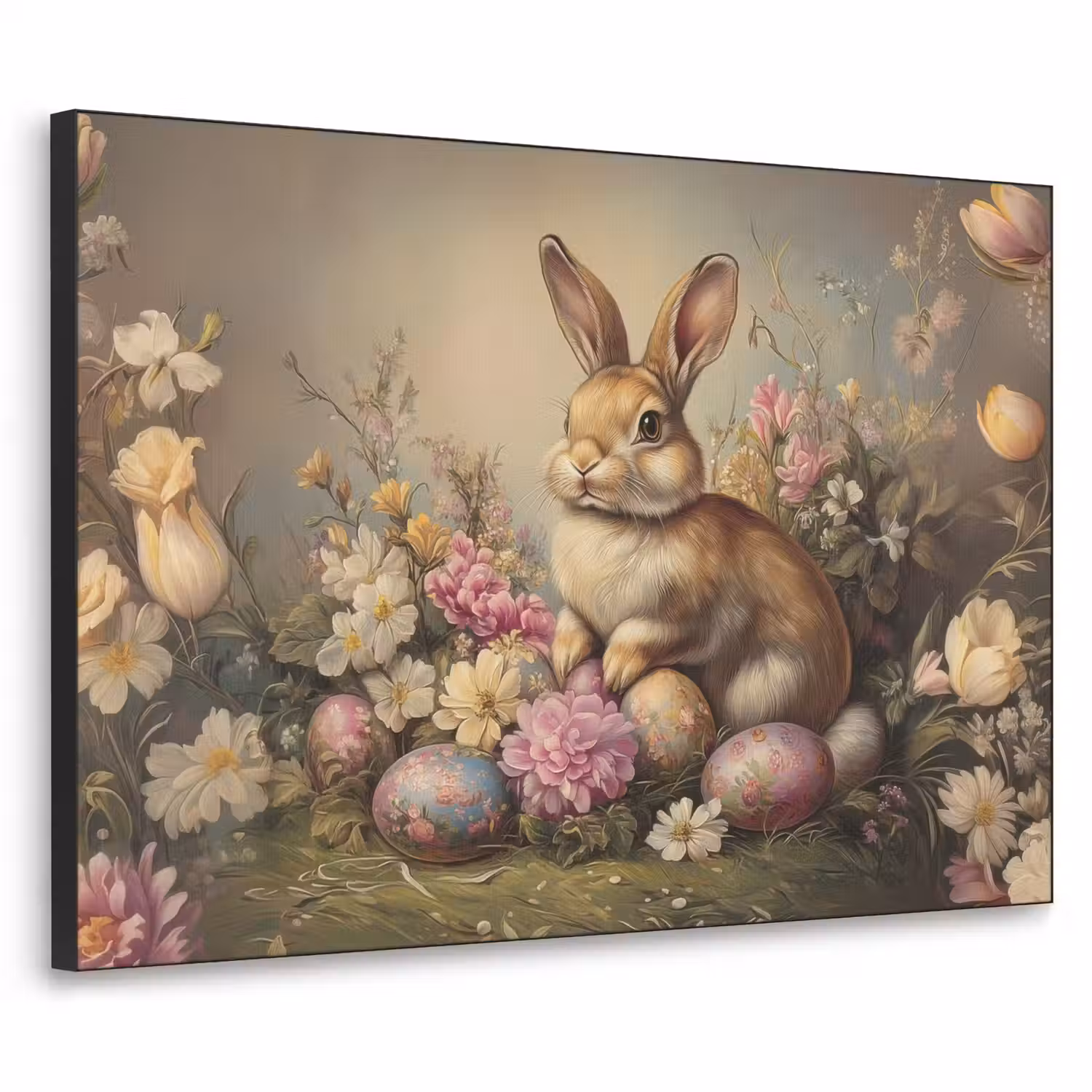 Haas - Stilleven - Bloemen Textielframe - compleet frame klein -3d