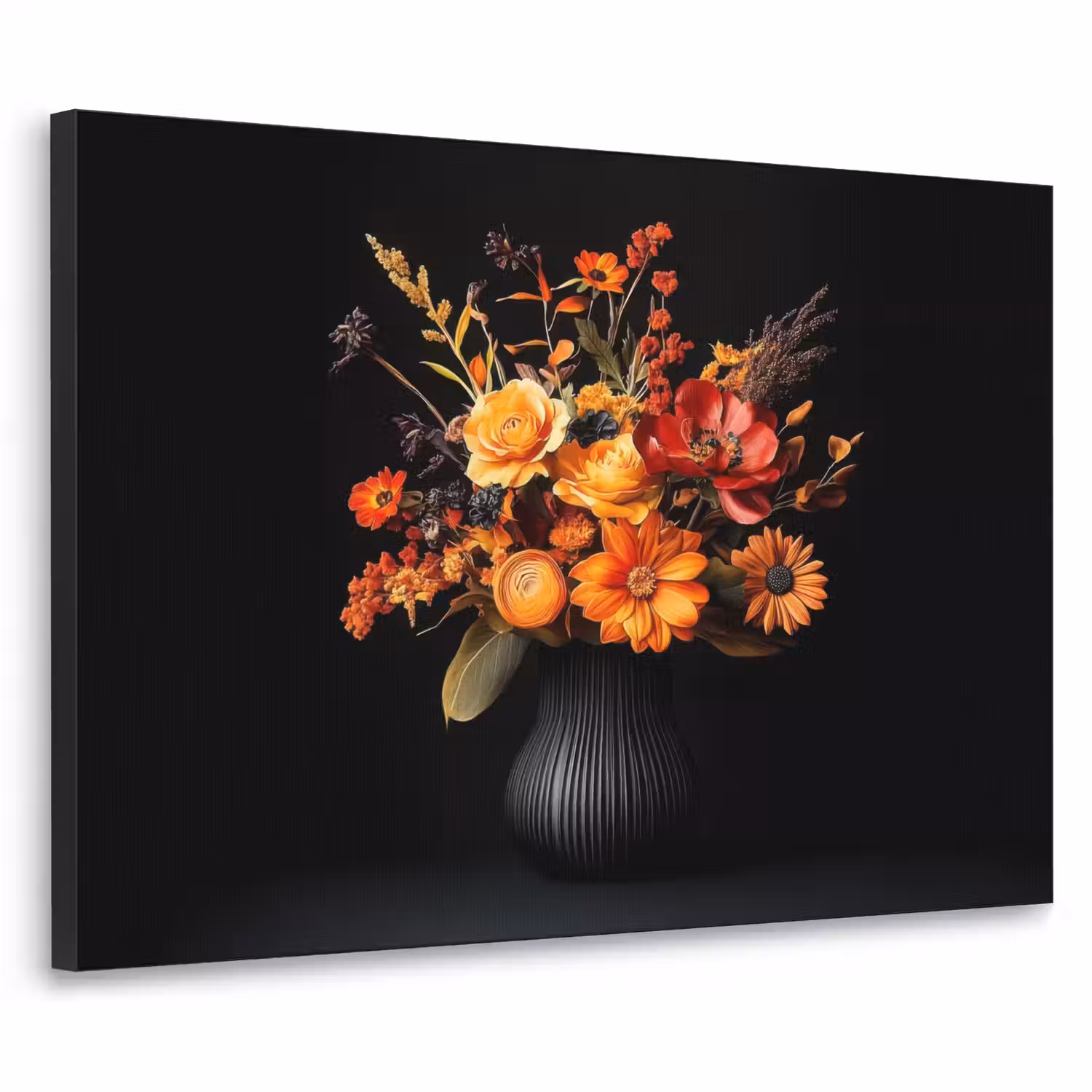 Herfst - Boeket - Oranje Textielframe - compleet frame klein -3d