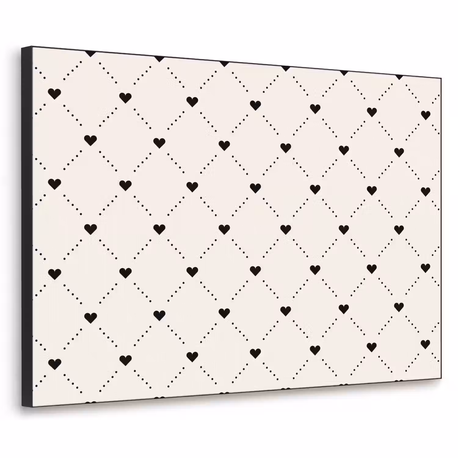 Hart - Dotline - Wit - Zwart Textielframe - compleet frame klein 947 -3d