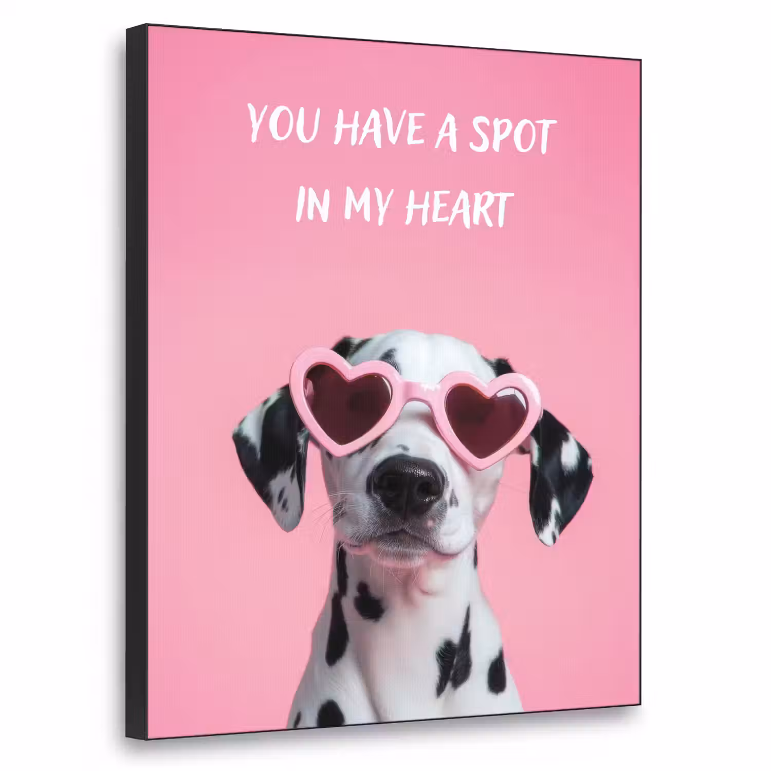 Hartjes - Hond - Valentijn - Roze Textielframe - compleet frame klein -3d