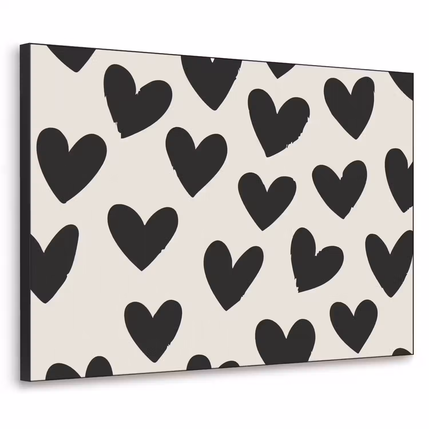 Hartjes - Zwart - Beige Textielframe - compleet frame klein -3d