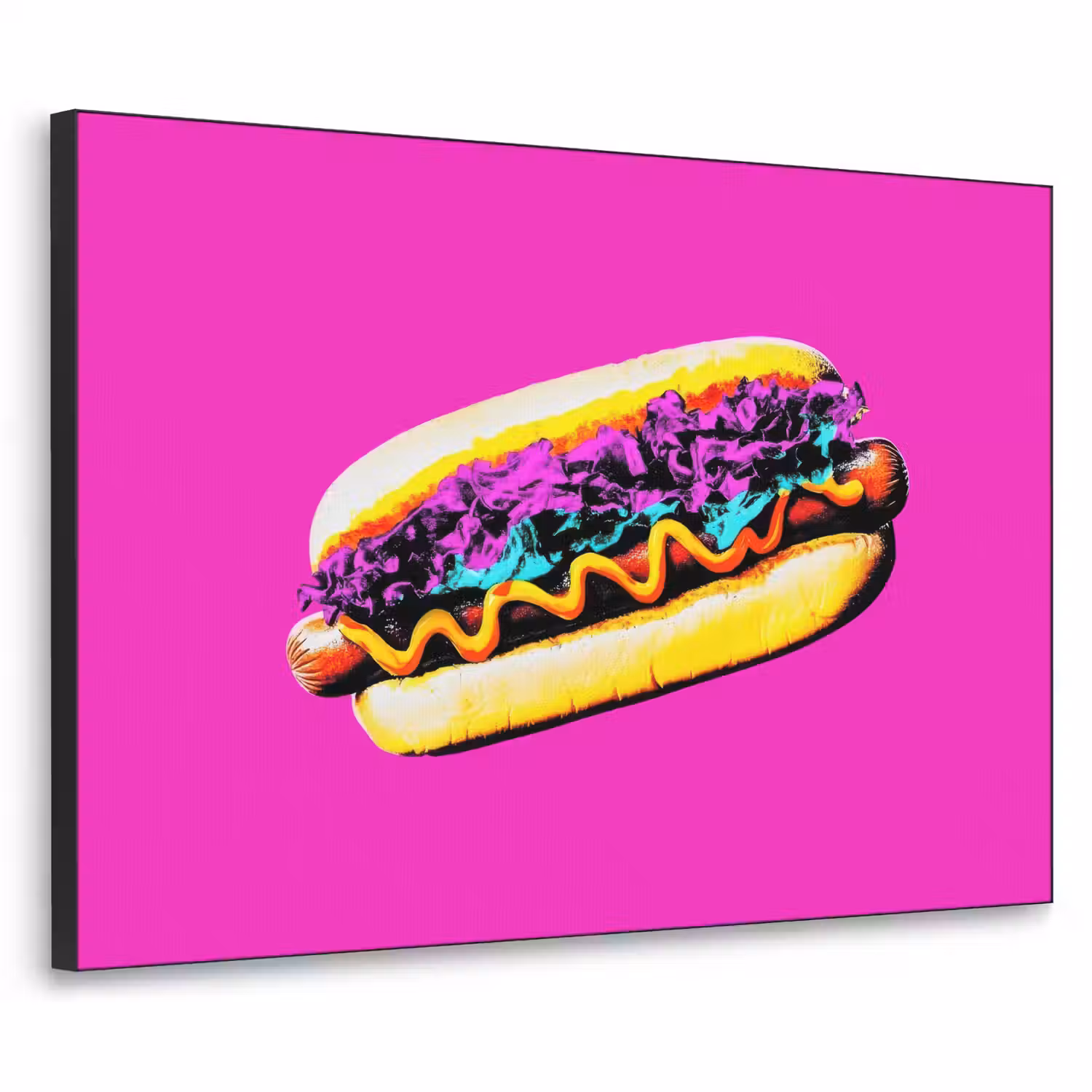 Hotdog - Roze - Retro Textielframe - compleet frame klein -3d