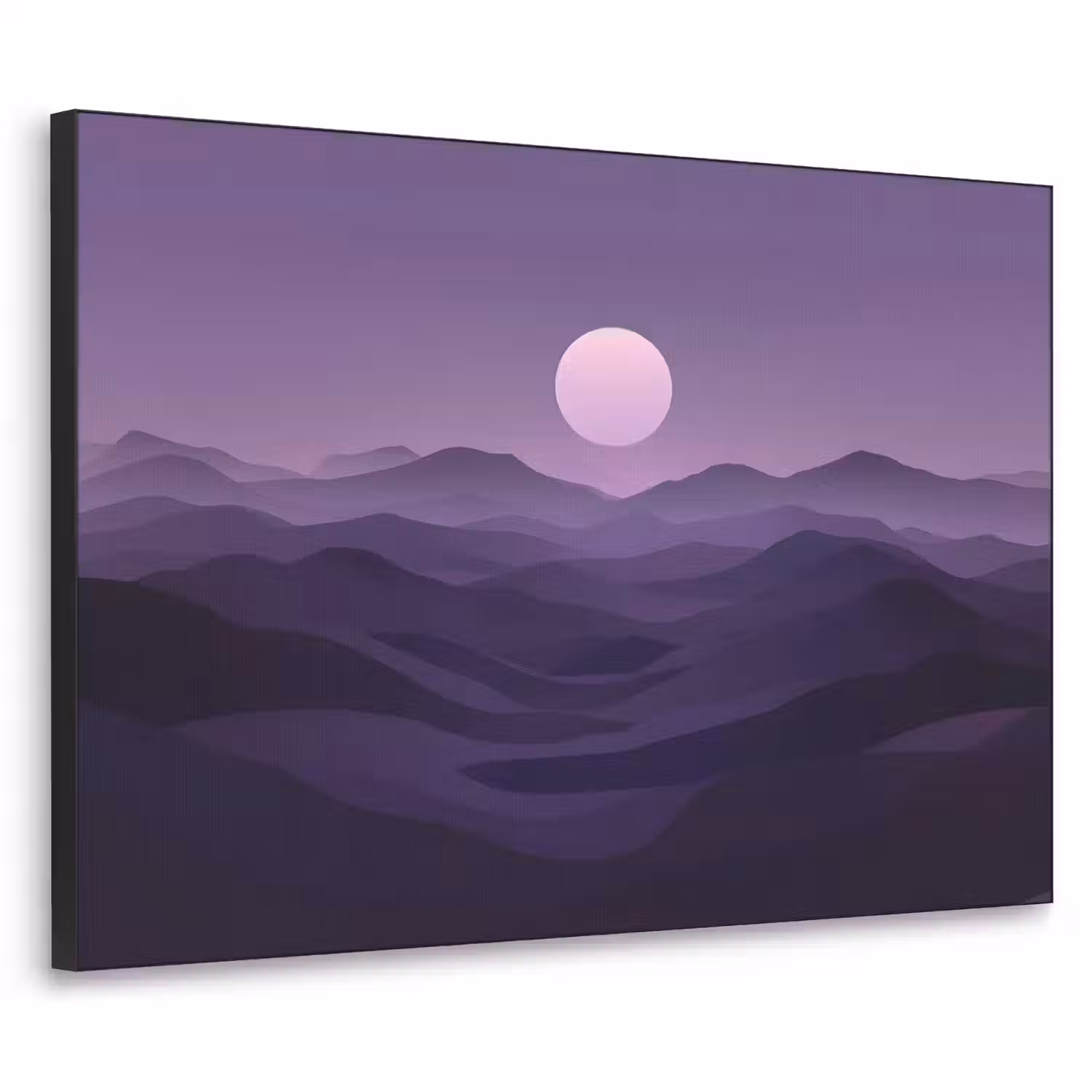 Heuvels - Paars - Mist - Zon Textielframe - compleet frame klein -3d