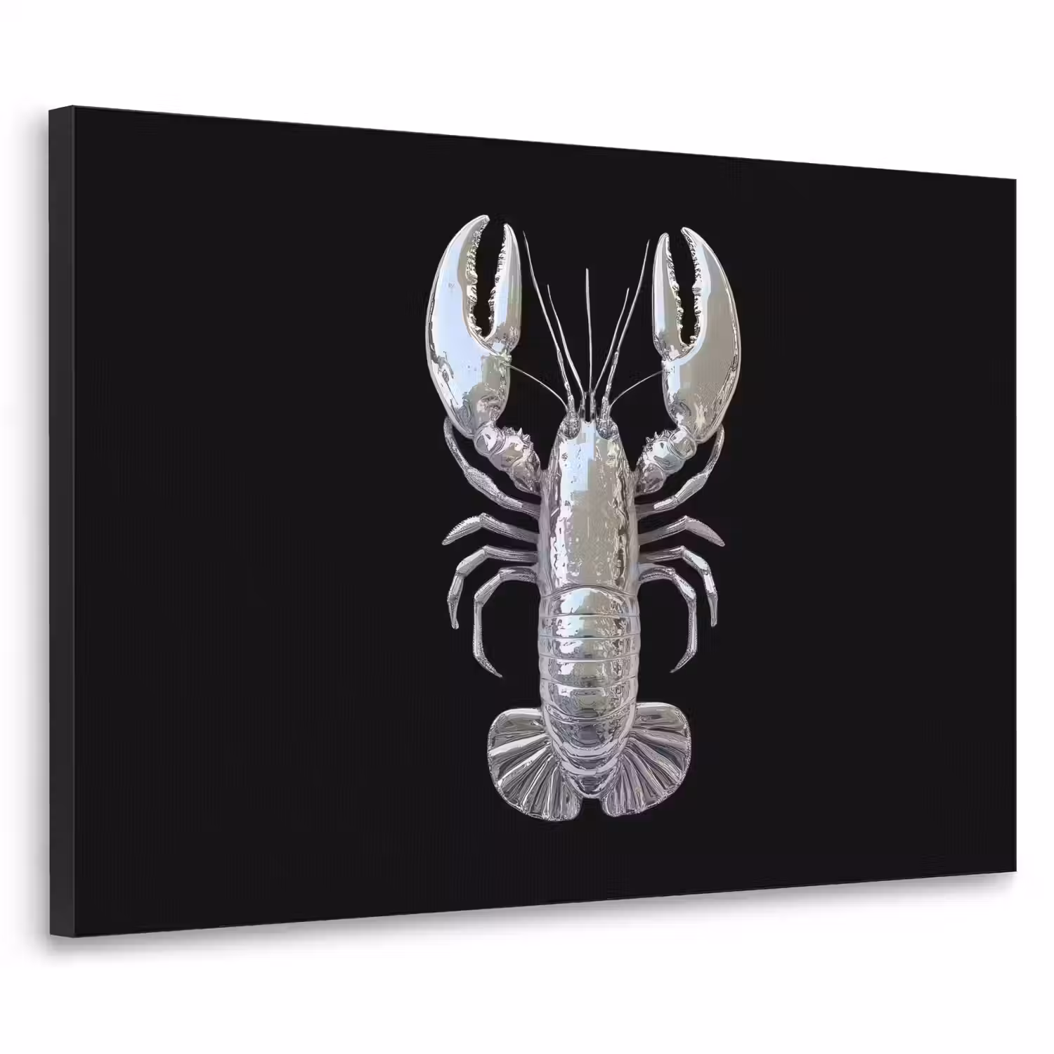 Kreeft - Zilver - Metallic - Luxe Textielframe - compleet frame klein -3d
