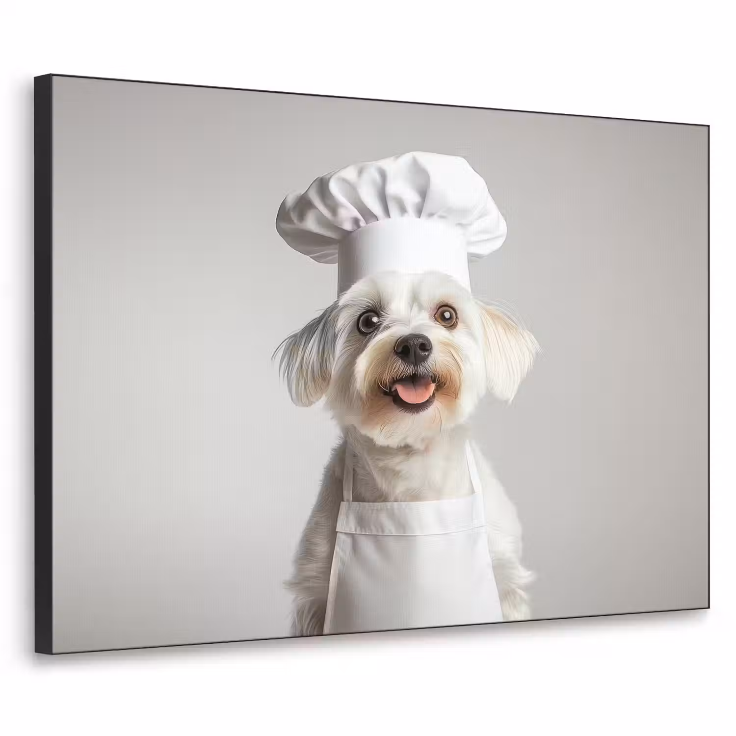 Hond - Wit - Kok Textielframe - compleet frame klein -3d