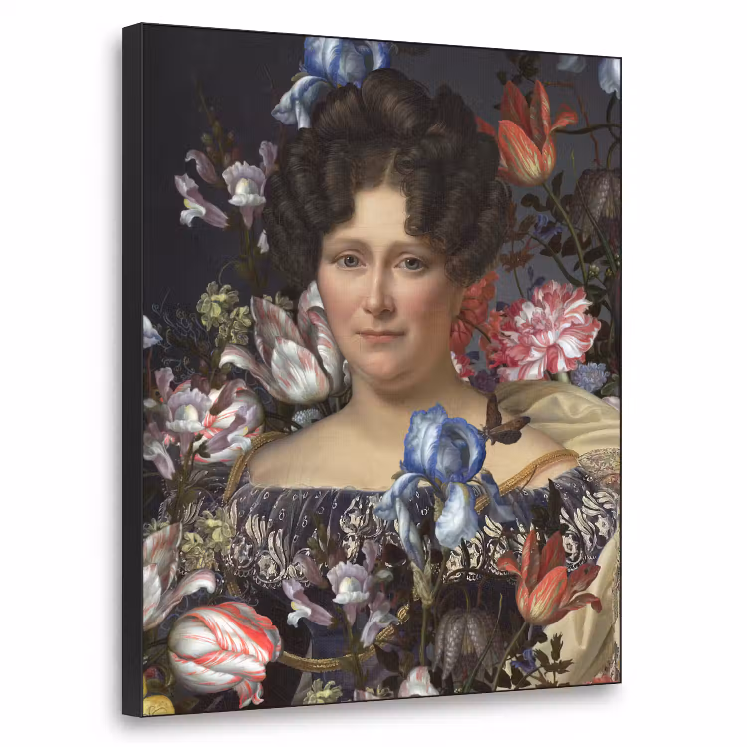 Johanna Henriette Engelen - Dubois Drahonet - Bloemen Textielframe zwart klein -3d