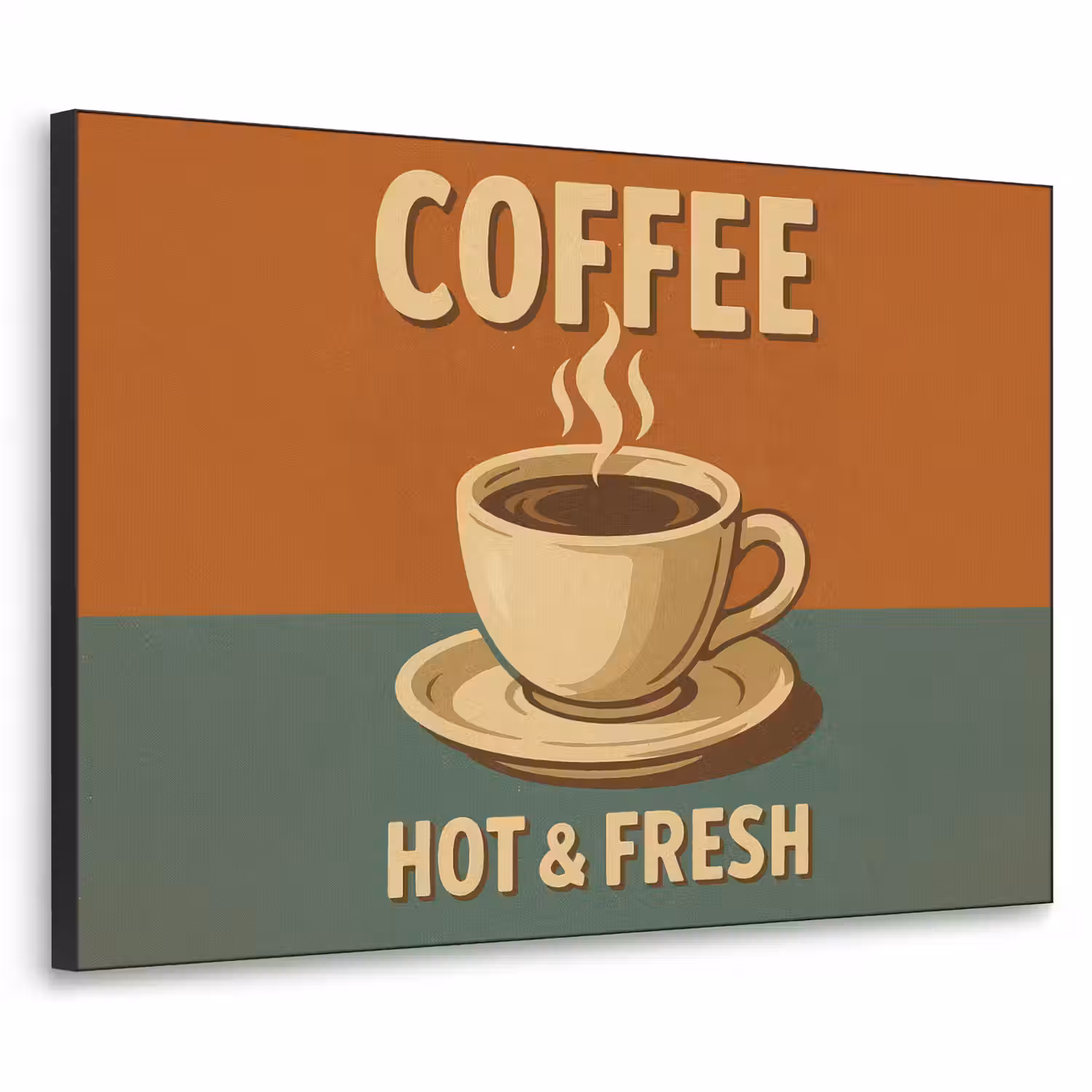 Koffie - Kop - Vintage - Quote Textielframe - compleet frame klein -3d