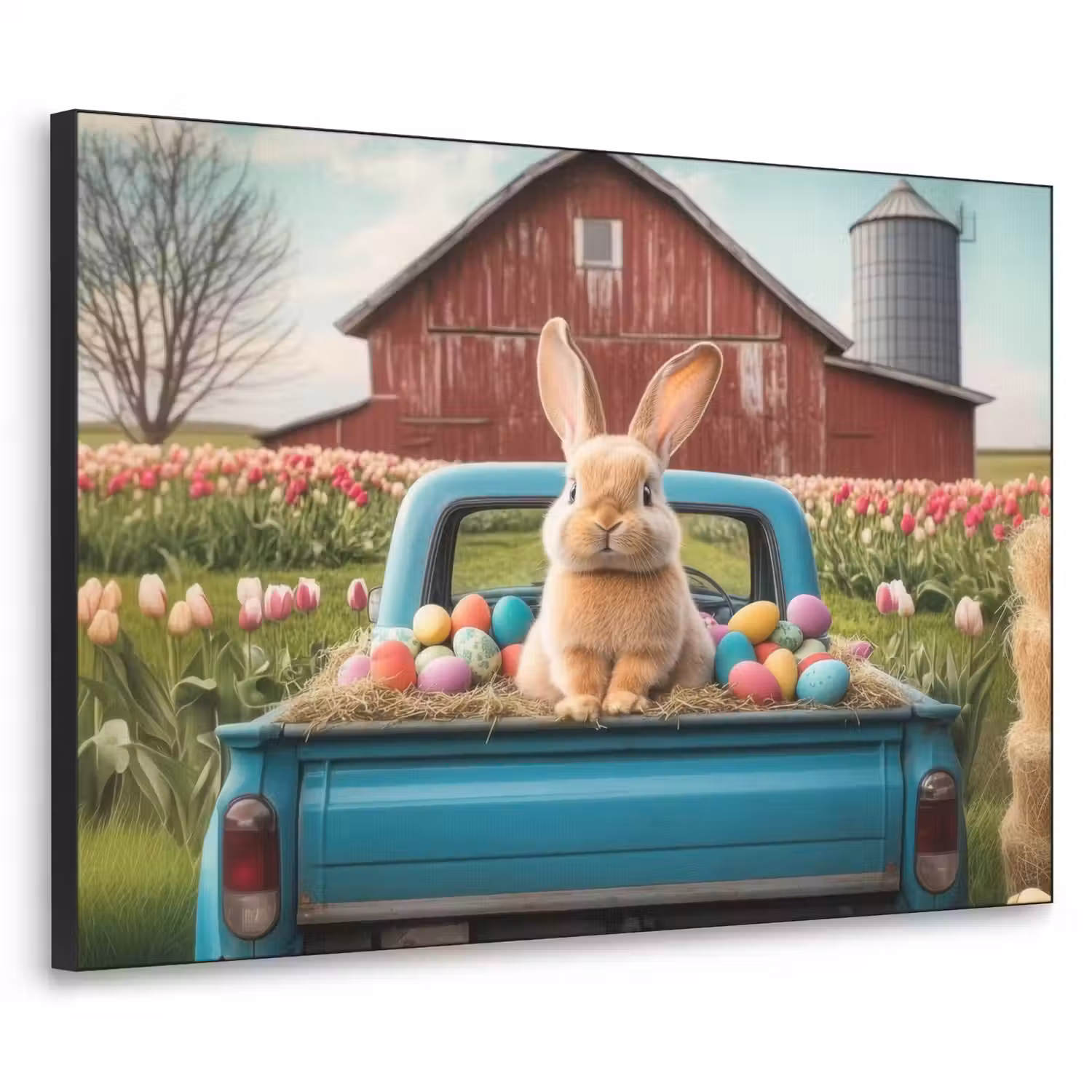 Konijn - Boerderij - Eieren Textielframe - compleet frame klein -3d