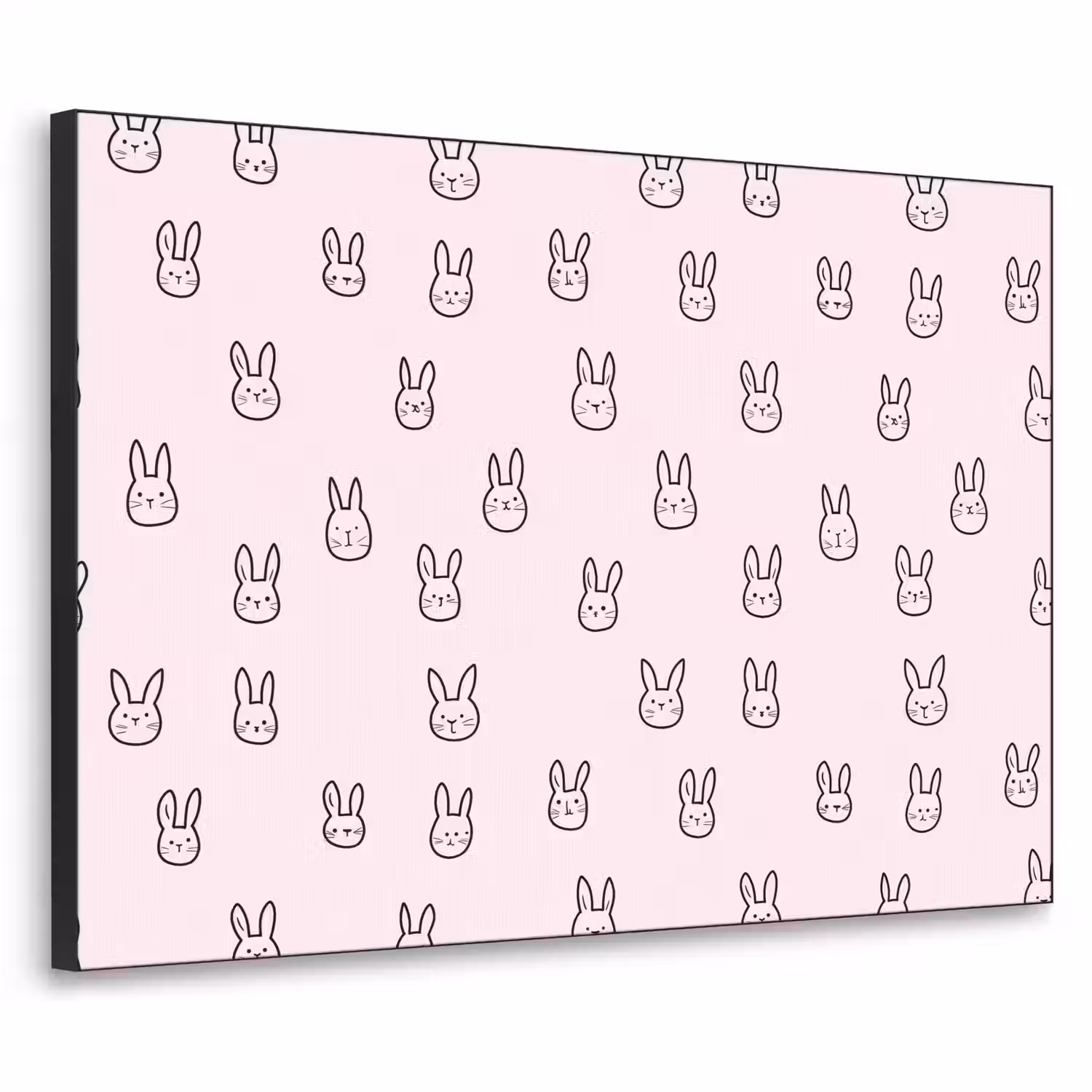 Konijnen - Minimalistisch - Roze Textielframe zwart klein 947 -3d