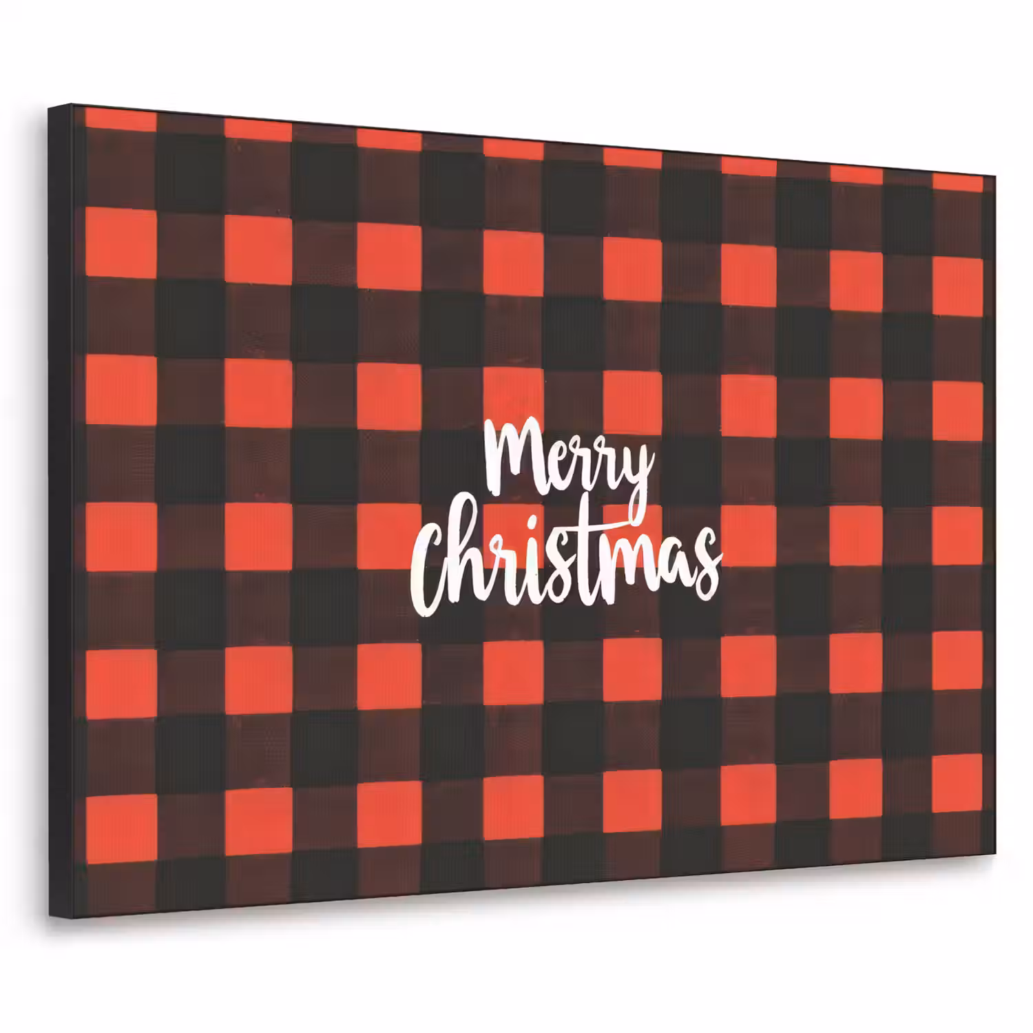 Geruit - Rood - Tekst - Christmas Textielframe - compleet frame klein -3d