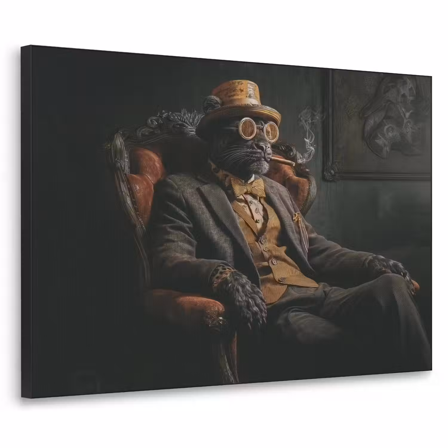 Kat - Pak - Oranje - Sigaar Textielframe - compleet frame klein -3d