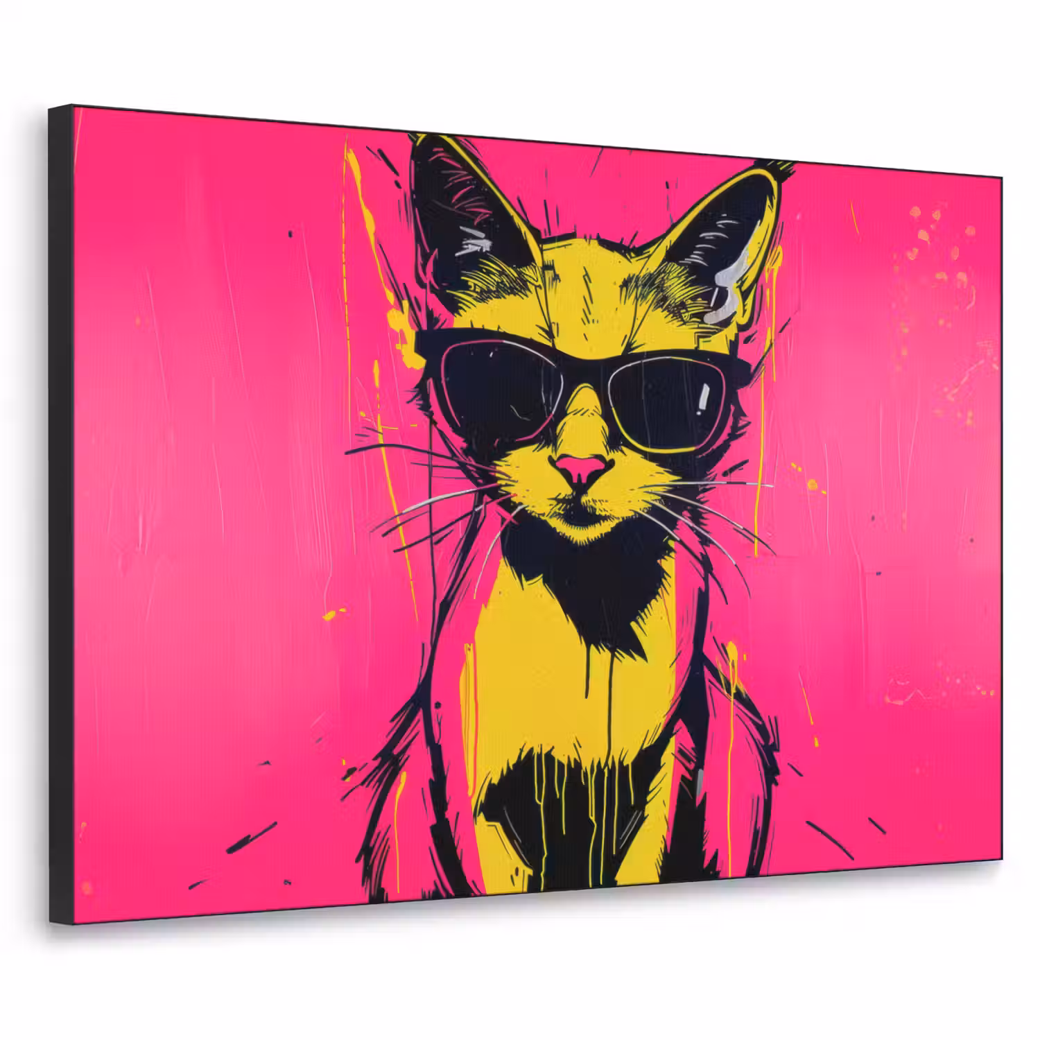 Kat - Art - Zonnebril - Roze Textielframe - compleet frame klein -3d