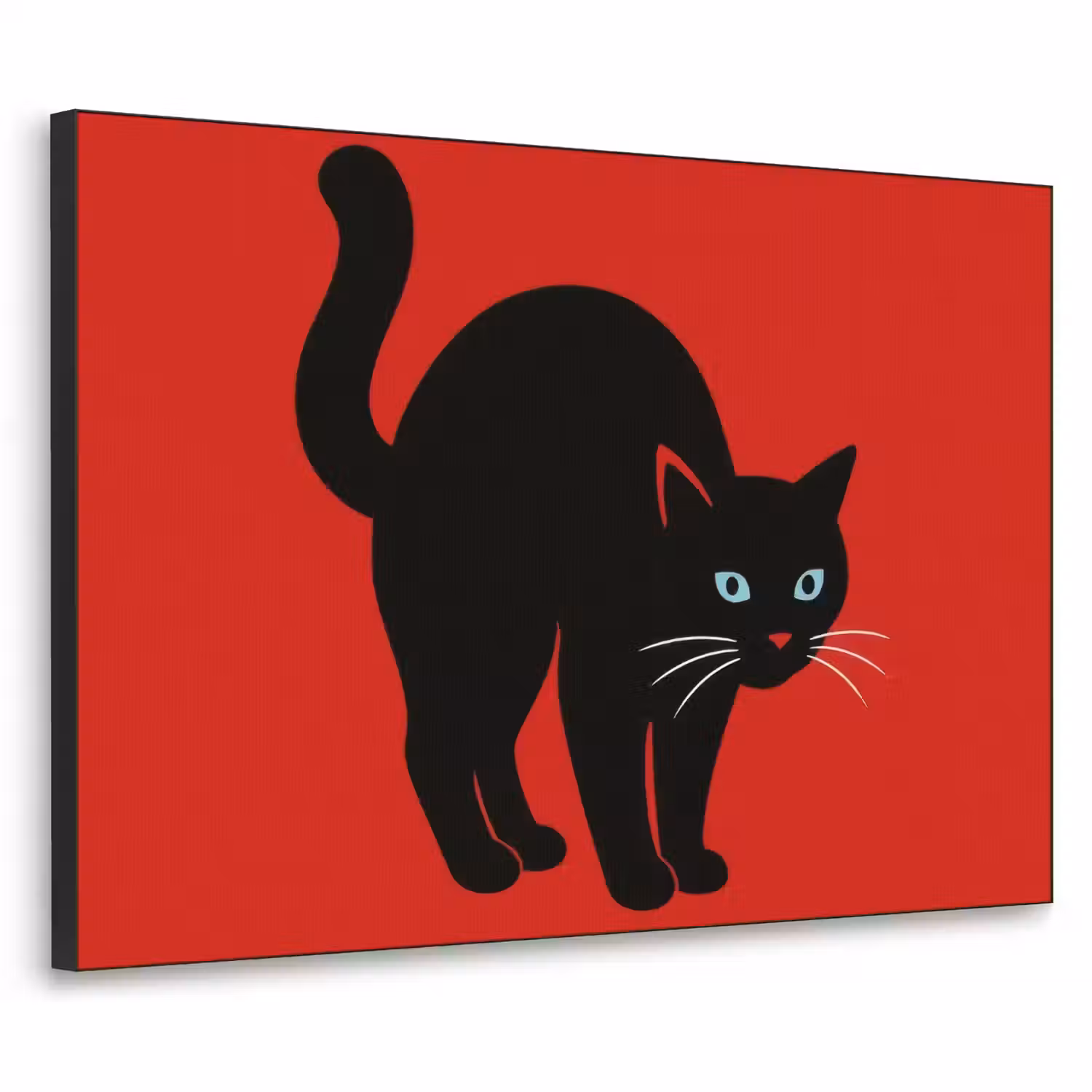 Kat - Zwart - Staart Textielframe - compleet frame klein -3d