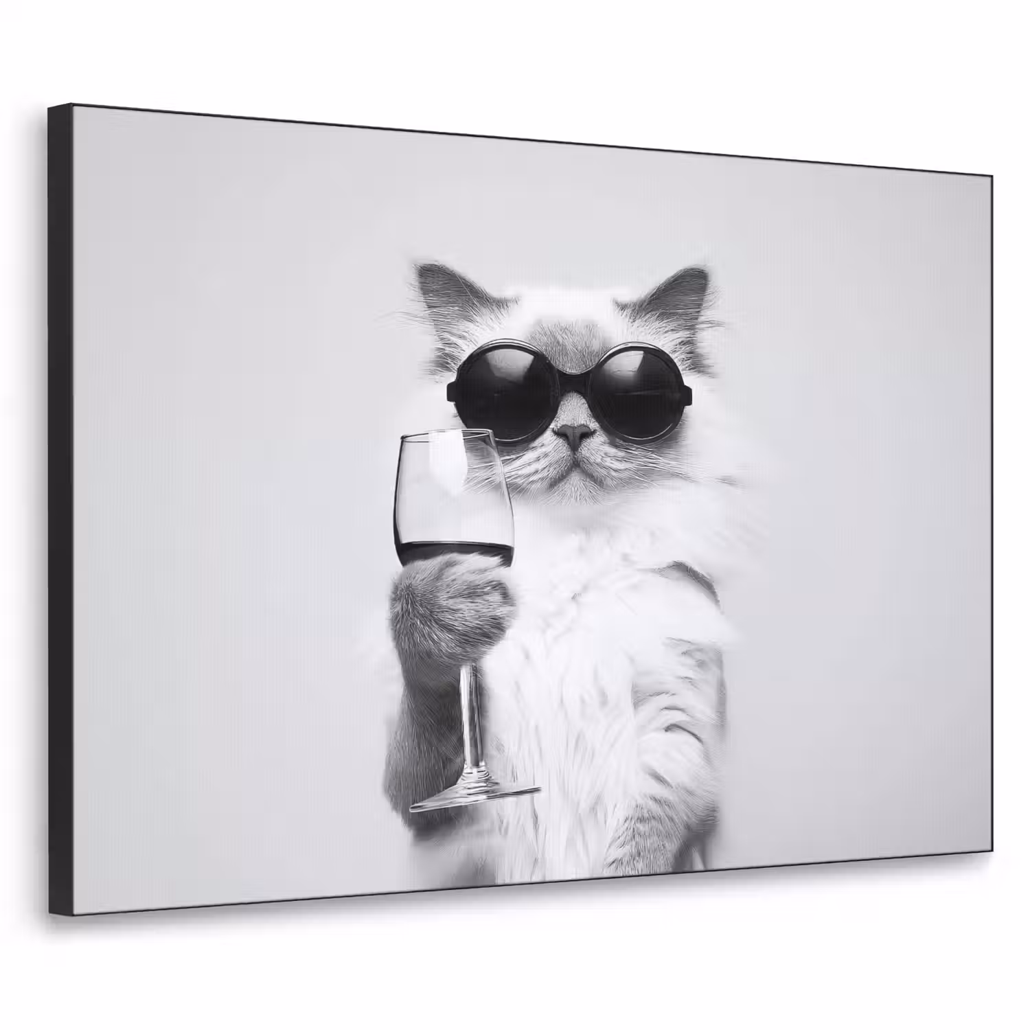 Kat - Zonnebril - Wijnglas - Langharig Textielframe - compleet frame klein -3d