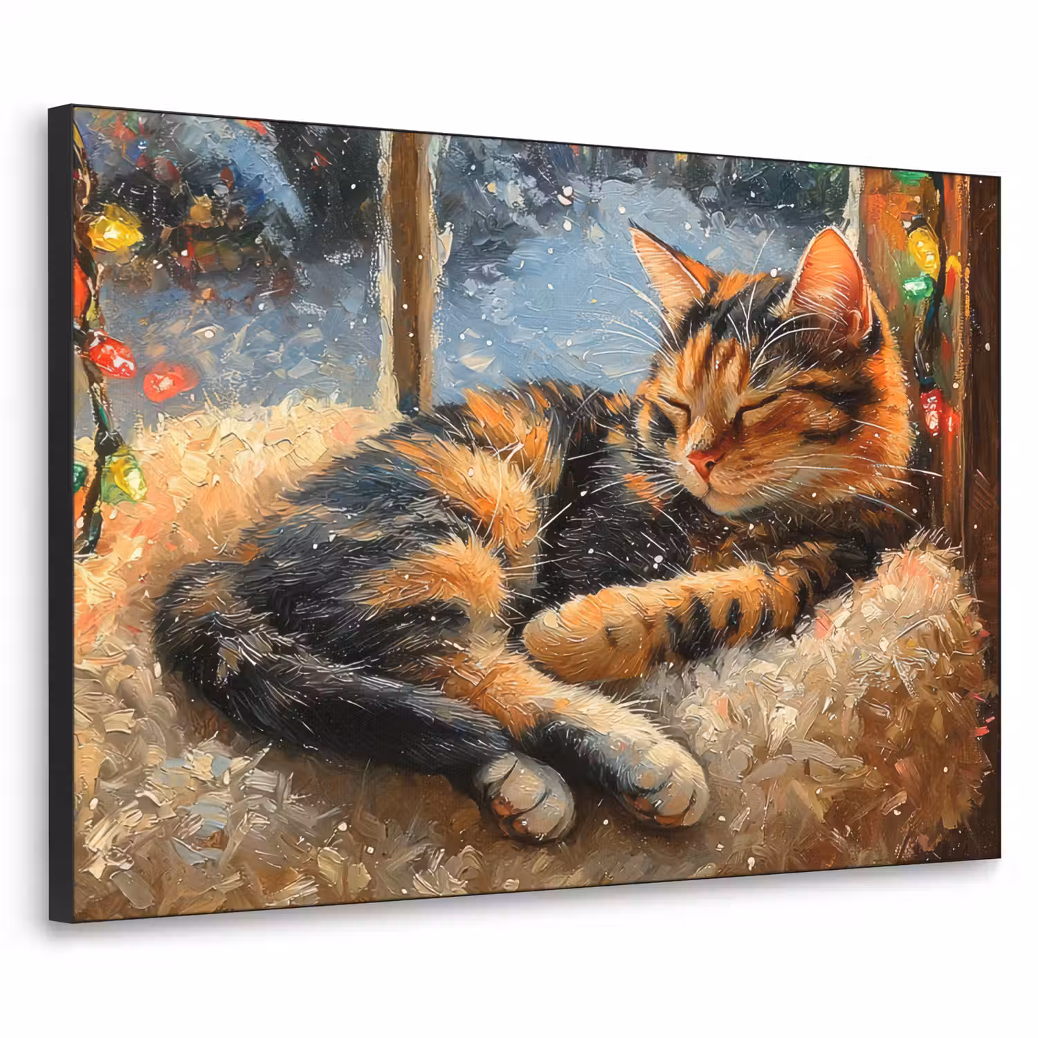 Kat - Kerst - Winter - Dier Textielframe - compleet frame klein -3d