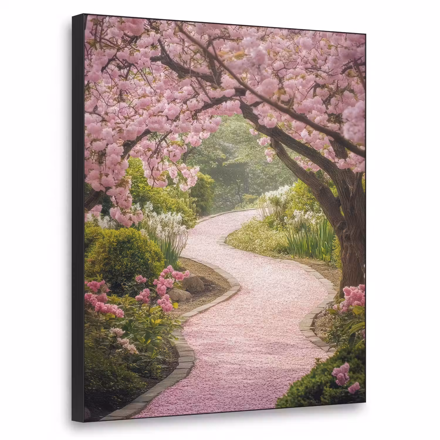Kersenbloesem - Natuur - Sakura - Pad - Japanse tuin Textielframe - compleet frame klein -3d
