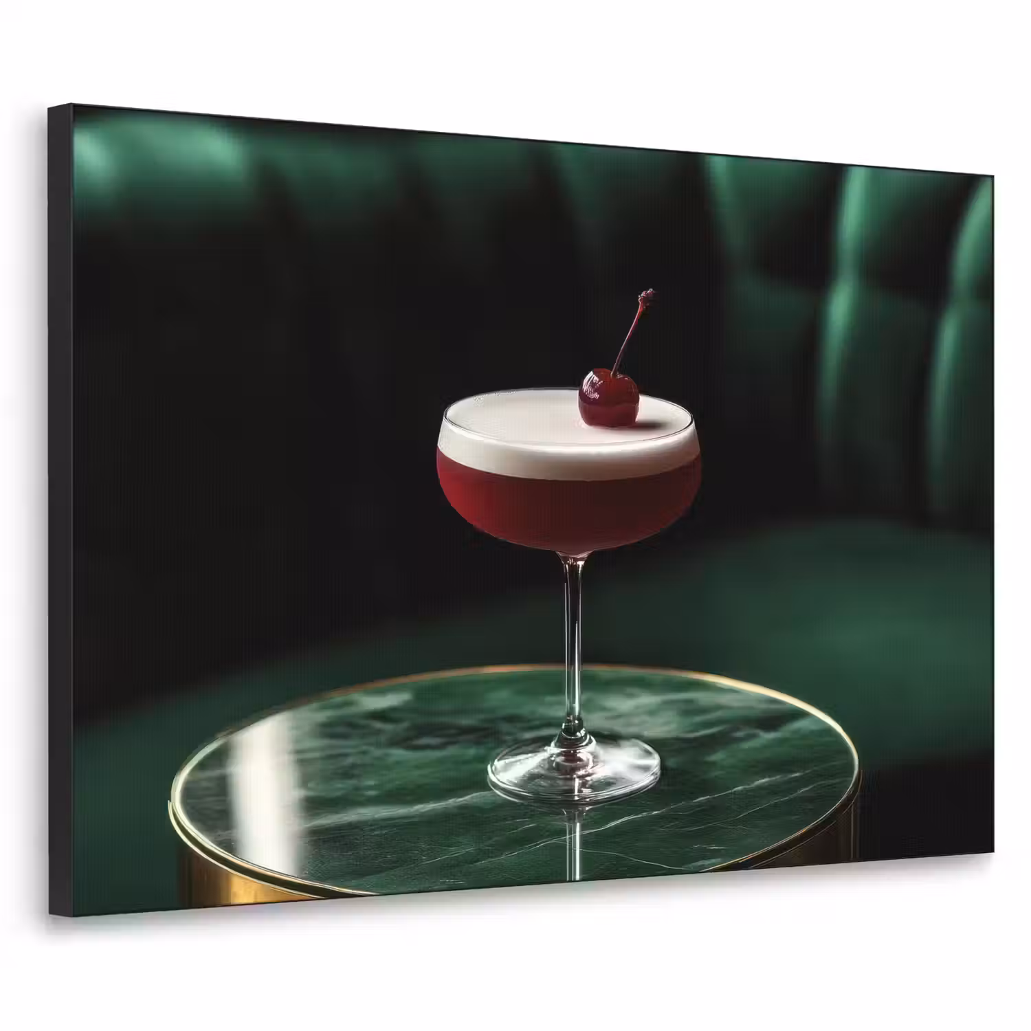 Kers - Cocktail - Rood - Marmer Textielframe - compleet frame klein -3d
