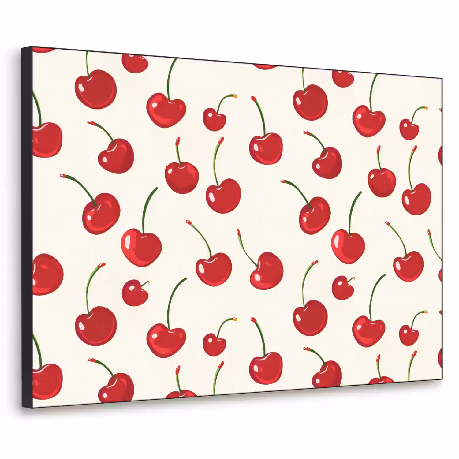 Kersen - Minimalistisch - Rood Textielframe zwart klein 947 -3d