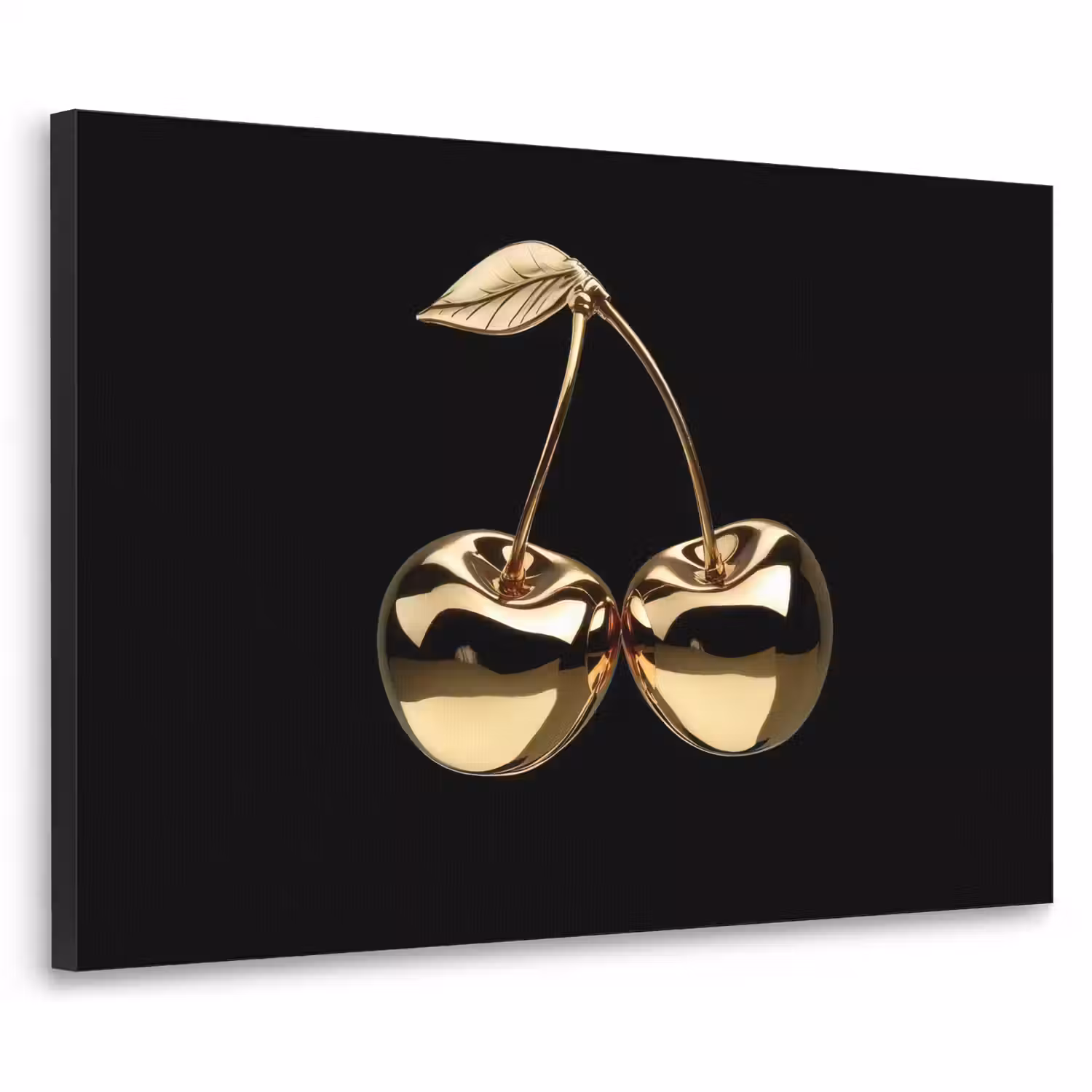 Kersen - Zwart - Goud - Chrome Textielframe - compleet frame klein -3d