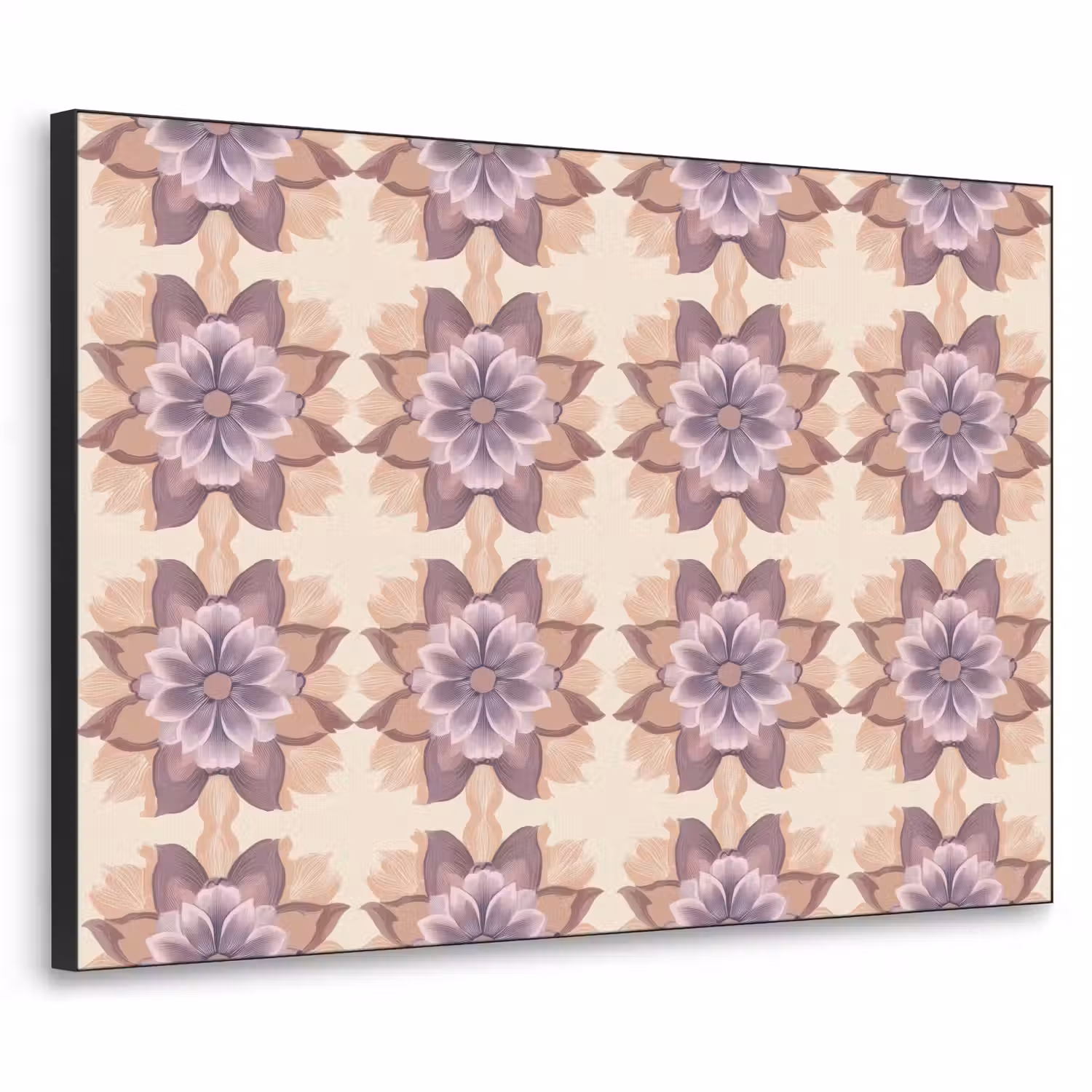 Klassiek - Patroon - Paars Textielframe zwart klein 947 -3d