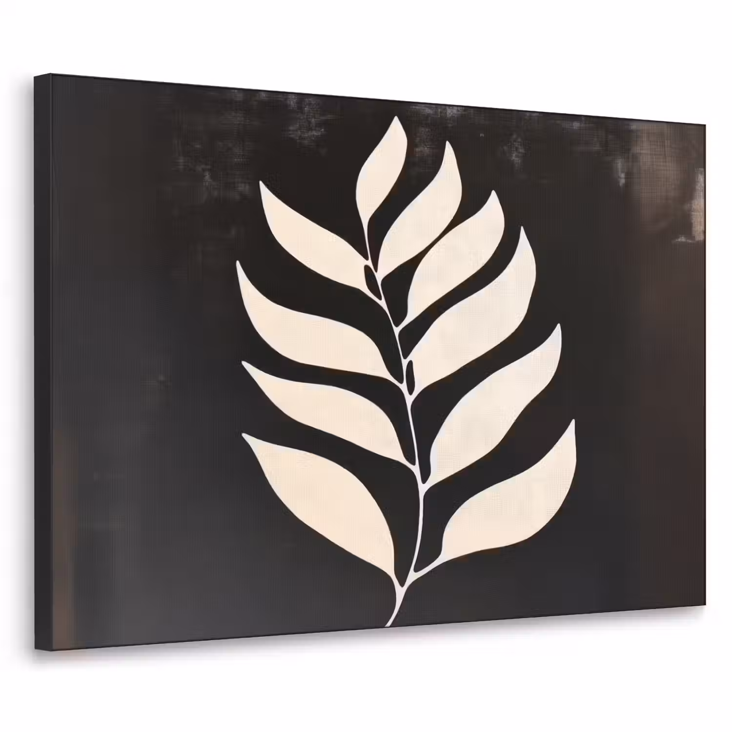 Blad - Wit - Minimalistisch Textielframe - compleet frame klein -3d