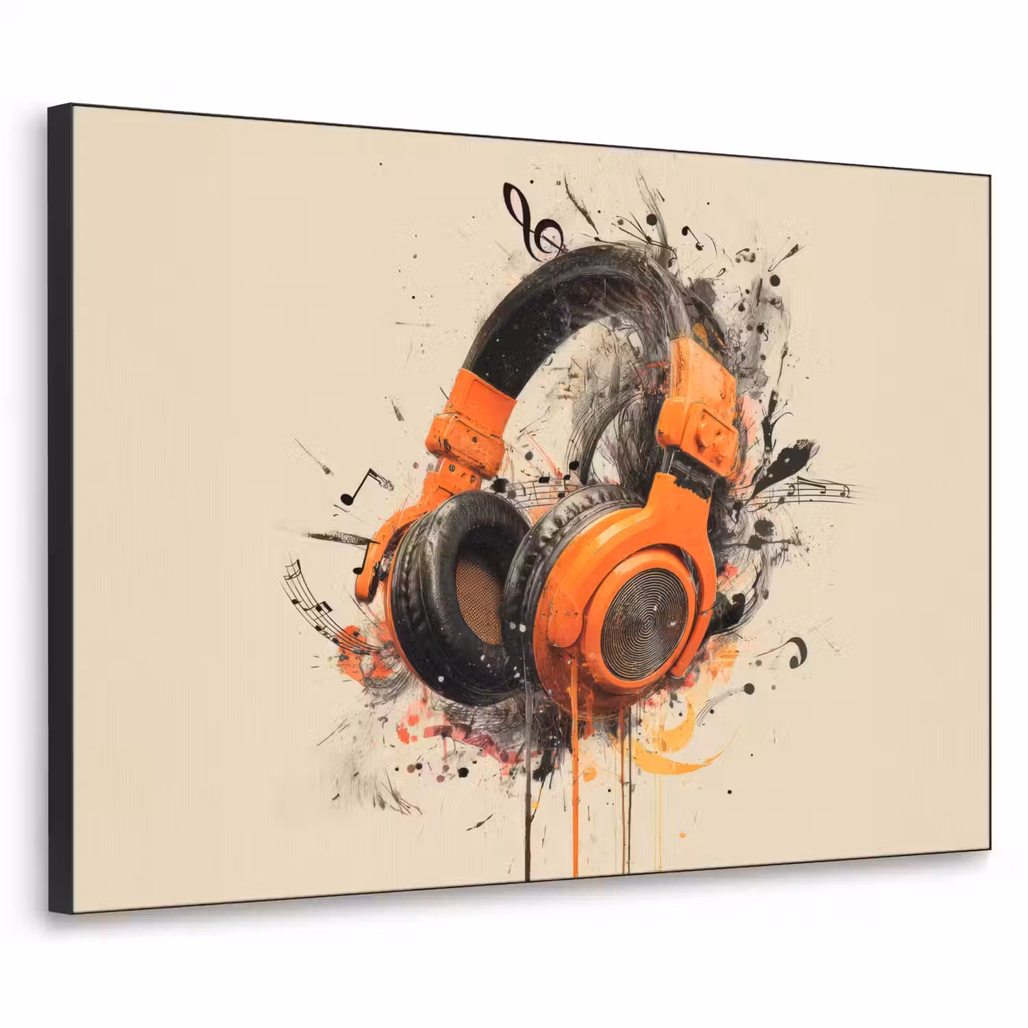 Koptelefoon - Oranje - Explosief Textielframe - compleet frame klein -3d