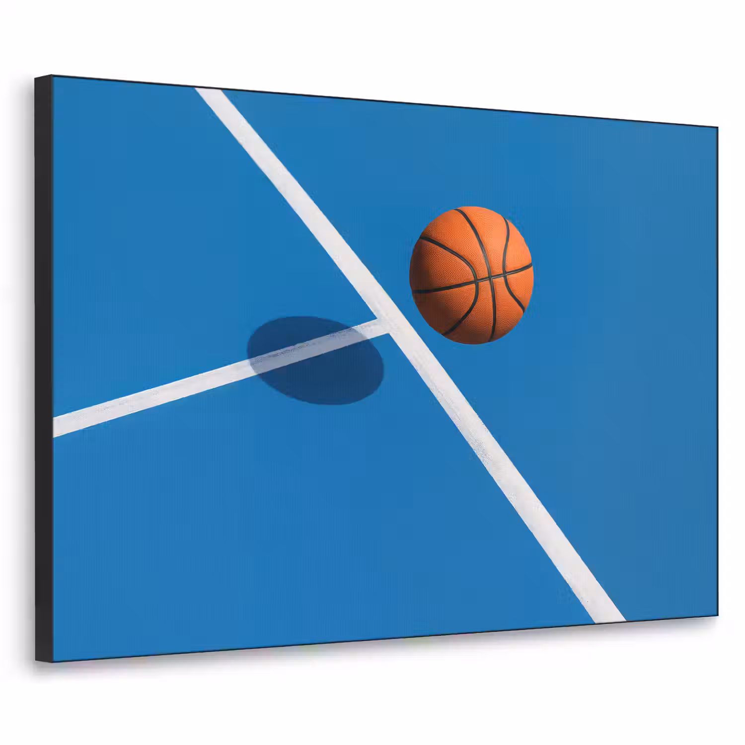 Basket - Bal - Blauw - Zwevend Textielframe - compleet frame klein -3d