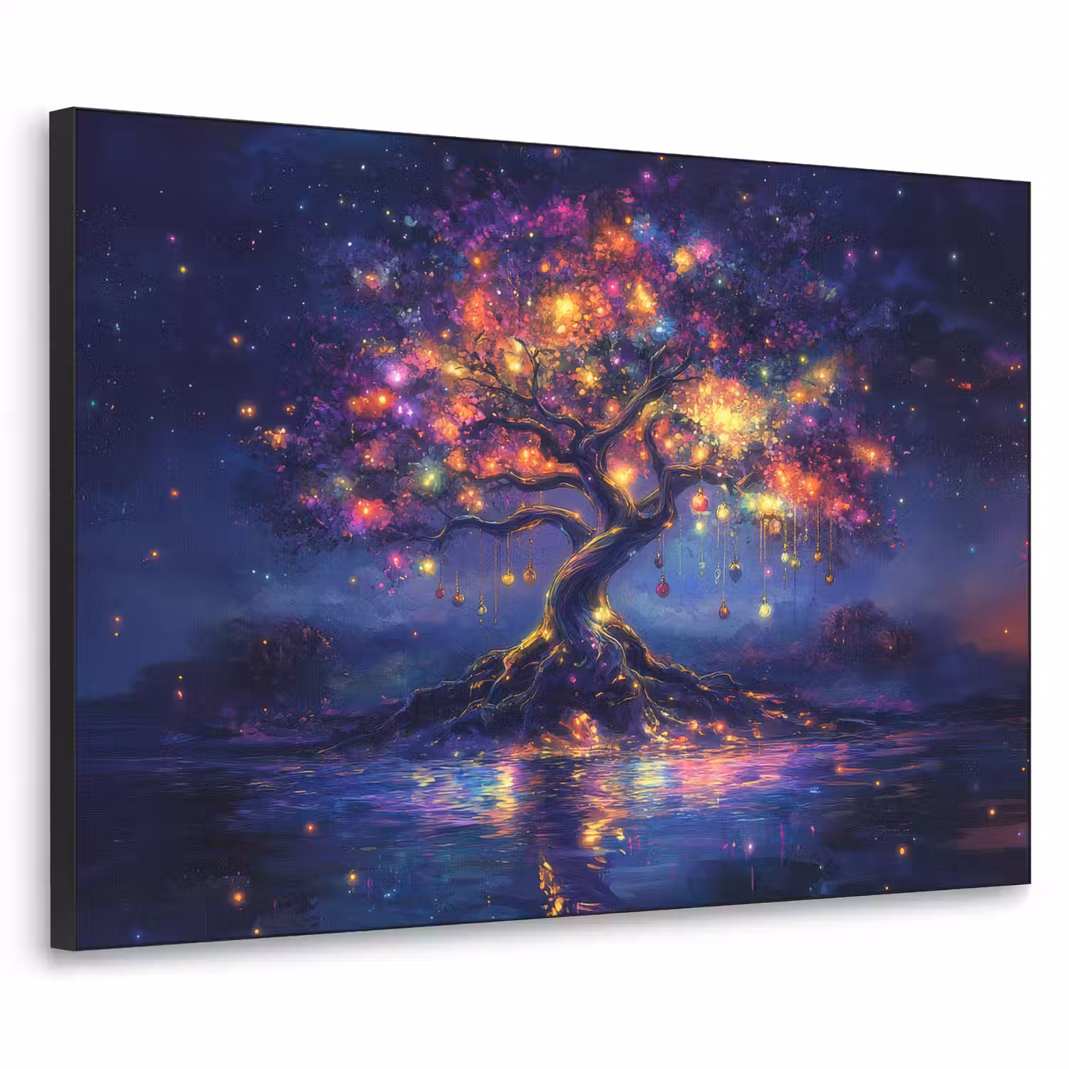 Kosmisch - lichtboom - Kerst - Kleurrijk Textielframe - compleet frame klein -3d