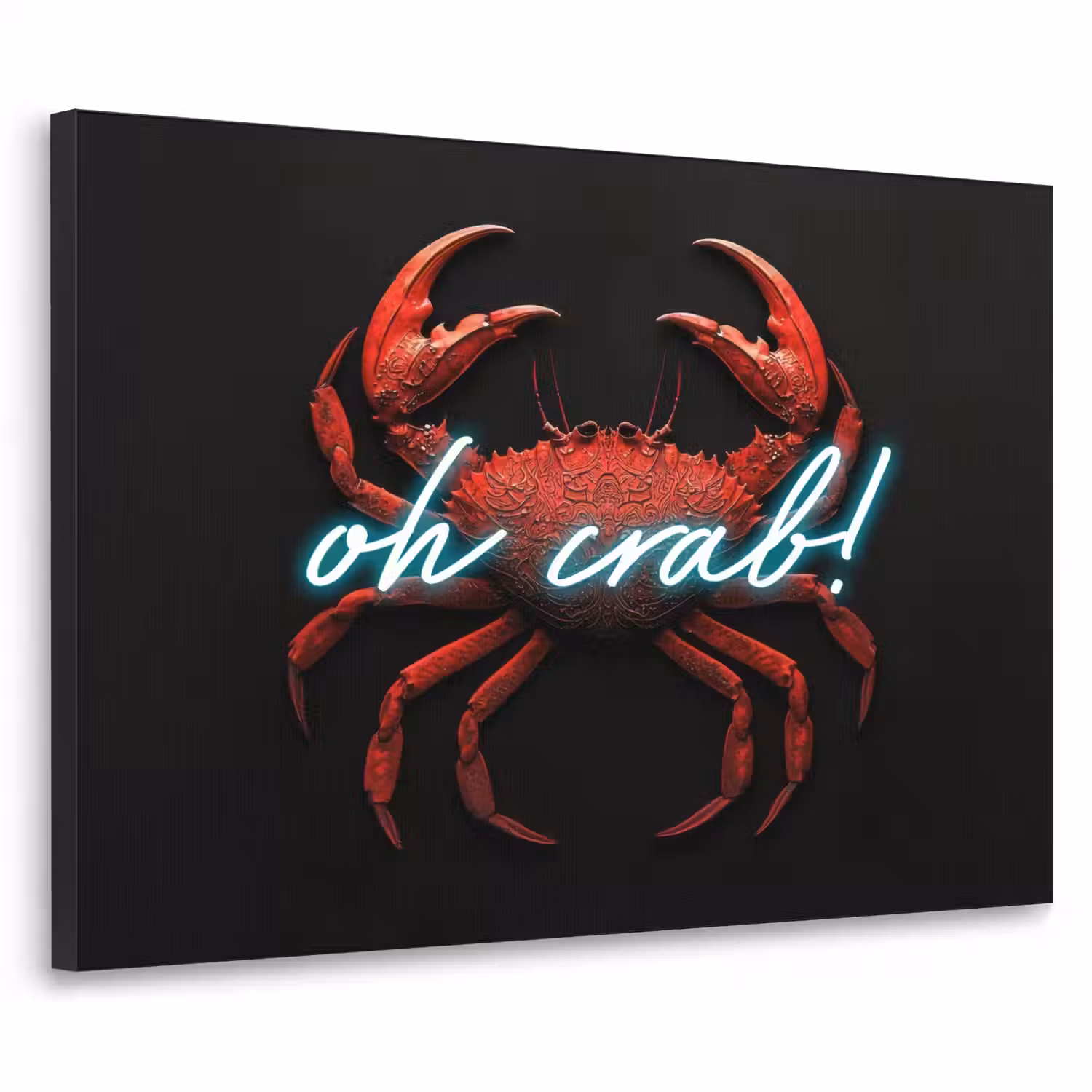 Krab - Rood - Neon - Quote Textielframe - compleet frame klein -3d