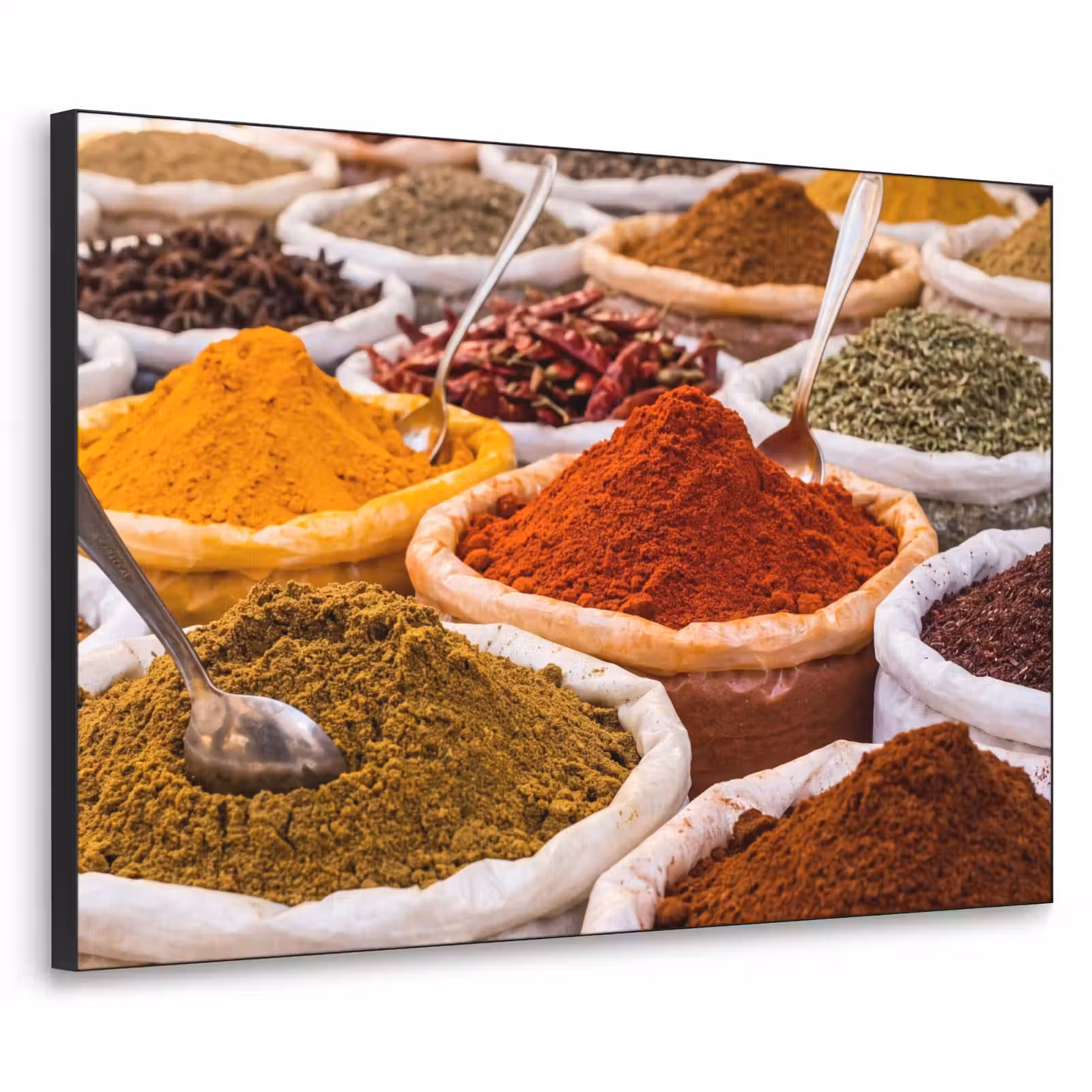 Art Frame - Kräuter – Markt – Essen - Kruiden - Markt - Eten Textielframe zwart klein