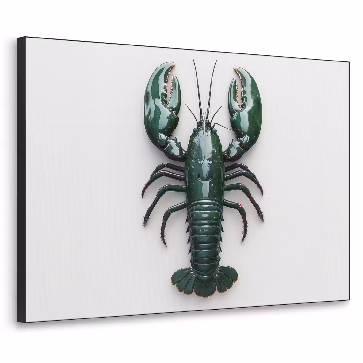 Kreeft - Glossier - Groen - Wit Textielframe - compleet frame klein -3d