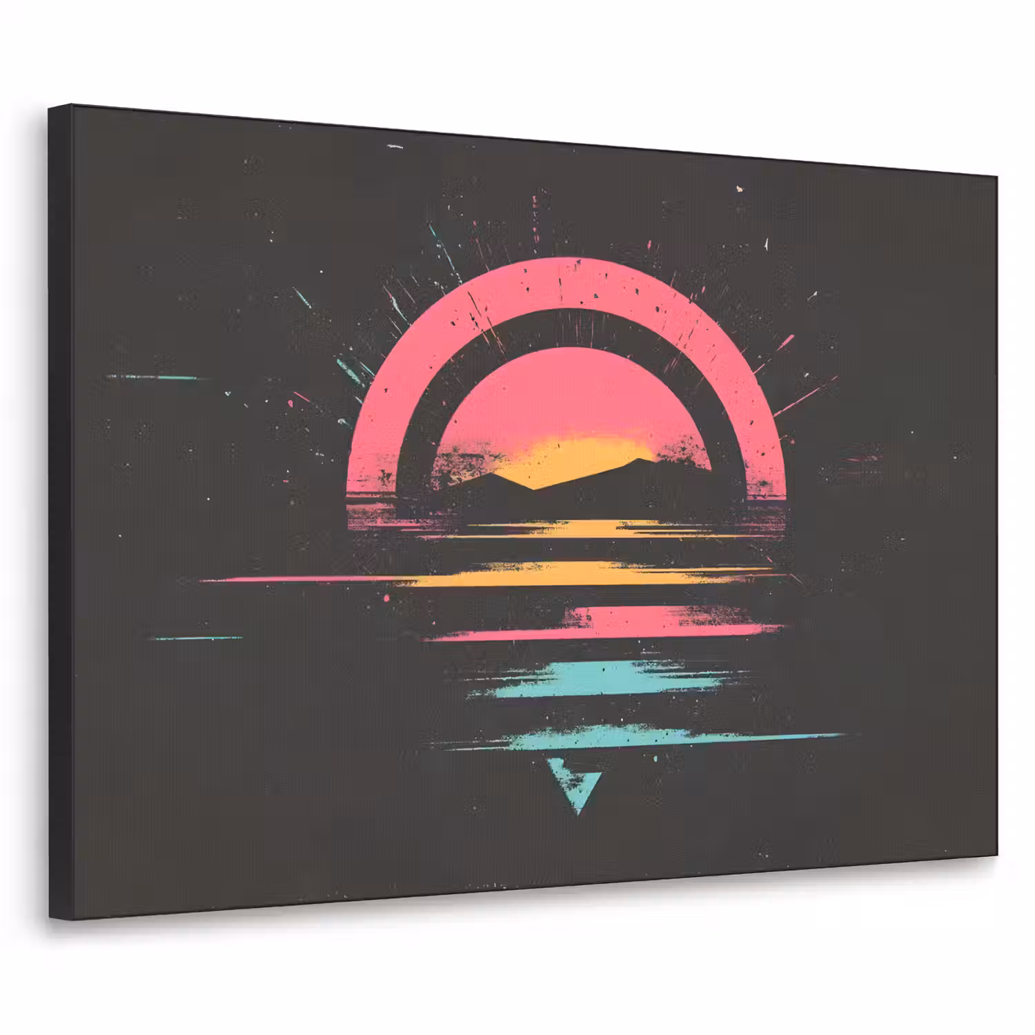 Cirkel - Abstract - Roze Textielframe - compleet frame klein -3d