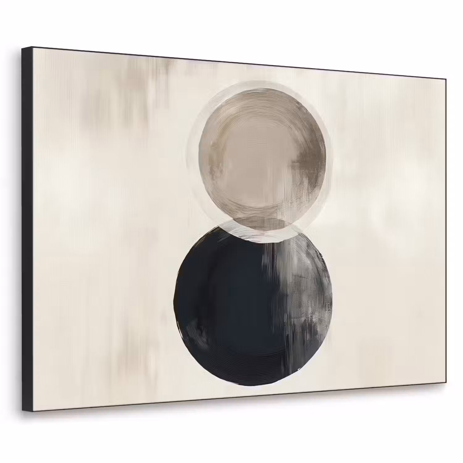 Cirkels - Vorm - Beige - Abstract Textielframe - compleet frame klein -3d