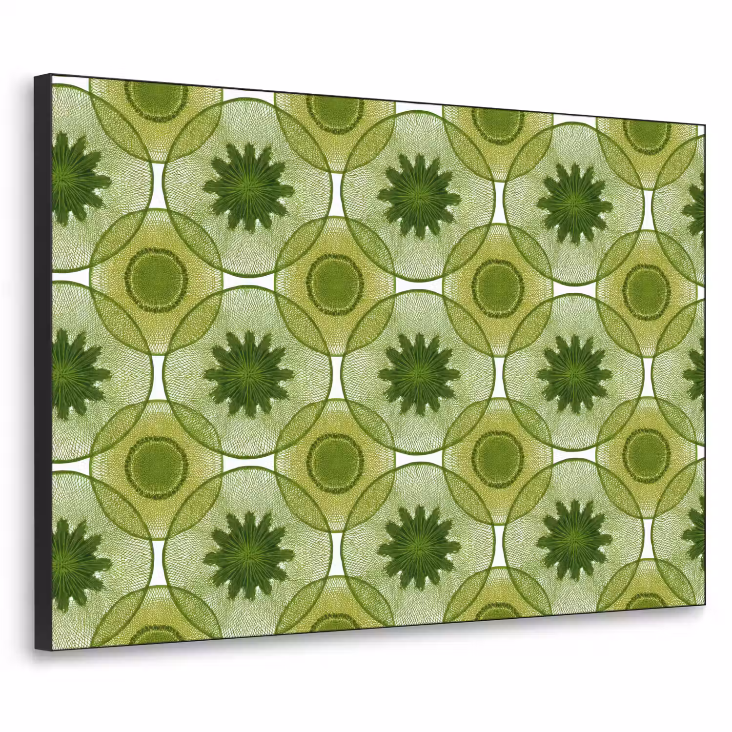 Cirkels - Patroon - Groen Textielframe zwart klein 947 -3d