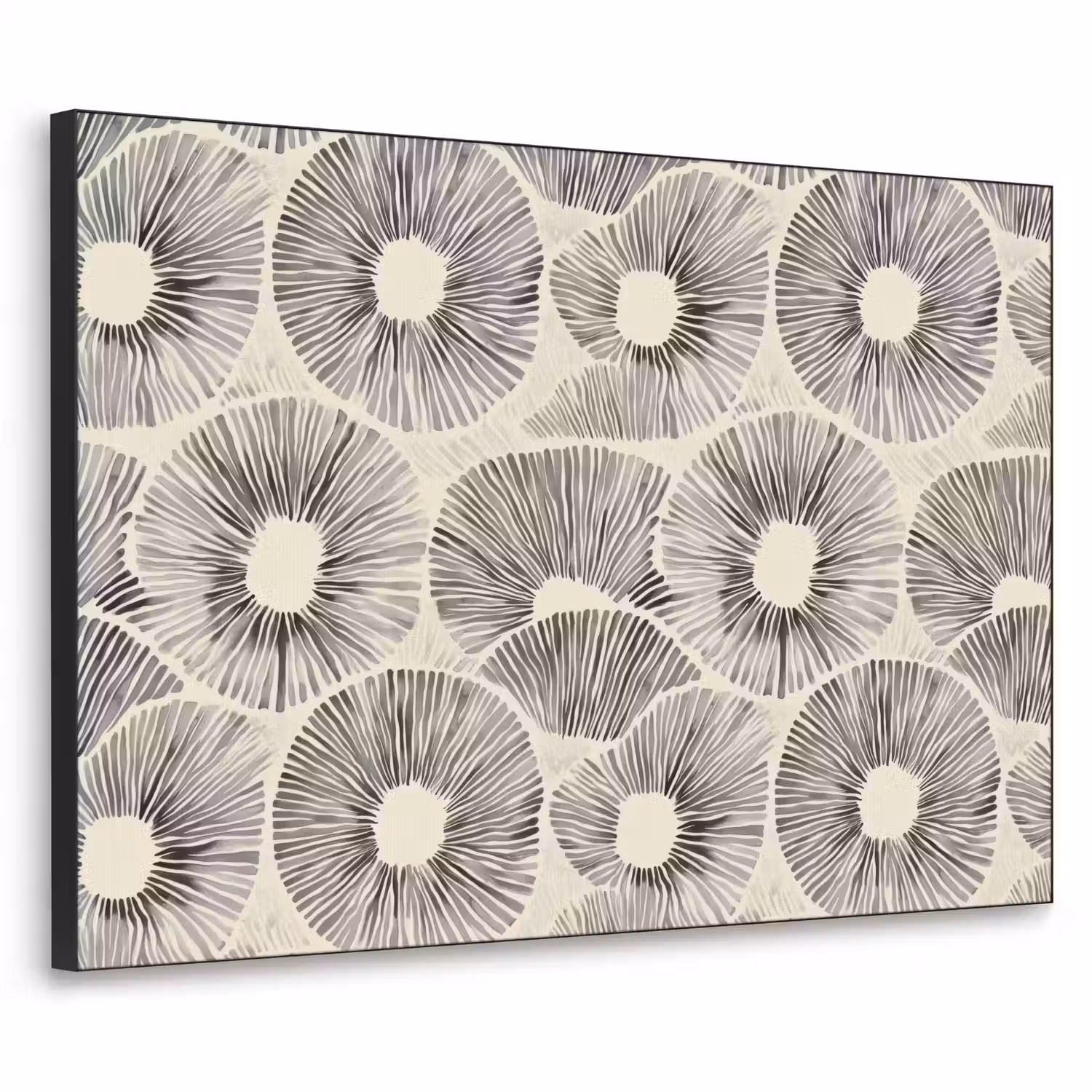 Cirkels - Patroon - Zwart Textielframe zwart klein 947 -3d