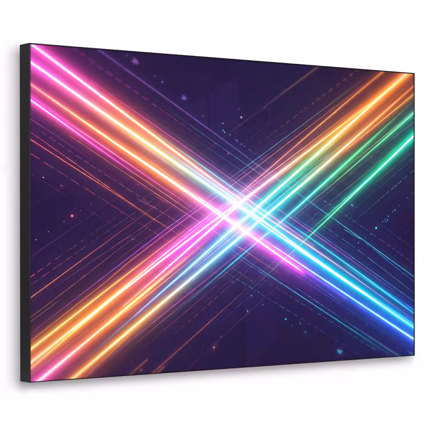 Kruisen - Lasterstralen - Neon Textielframe zwart klein -3d