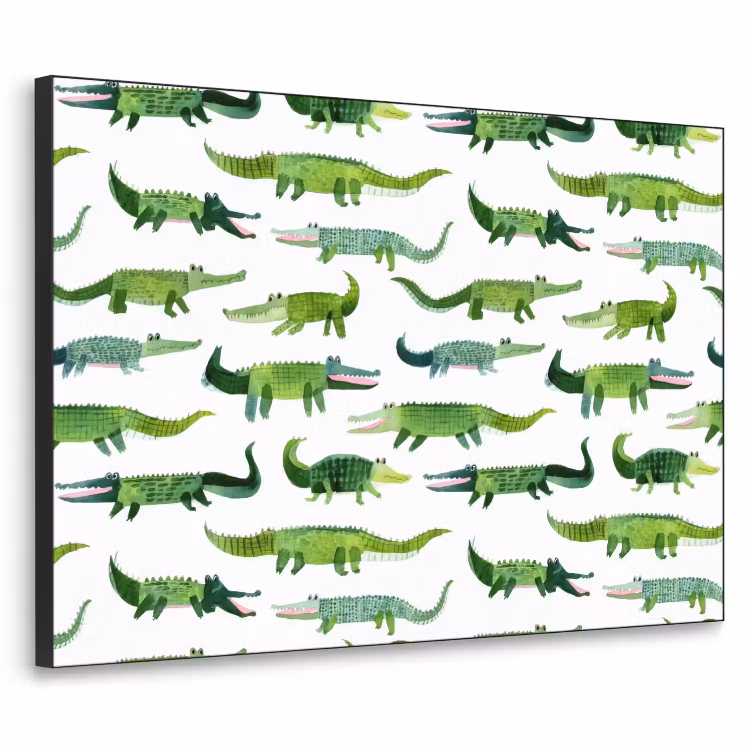 krokodillen - Speels - Groen Textielframe zwart klein 947 -3d